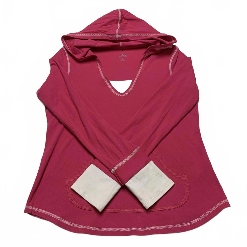 JU MORETULTRA Top de manga larga con capucha rosa talla mediana para mujer