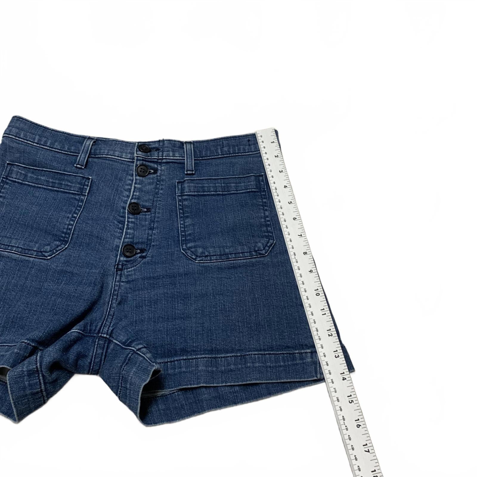 Shorts vaqueros de cintura alta con botones y bragueta de J. Crew para mujer, talla 29