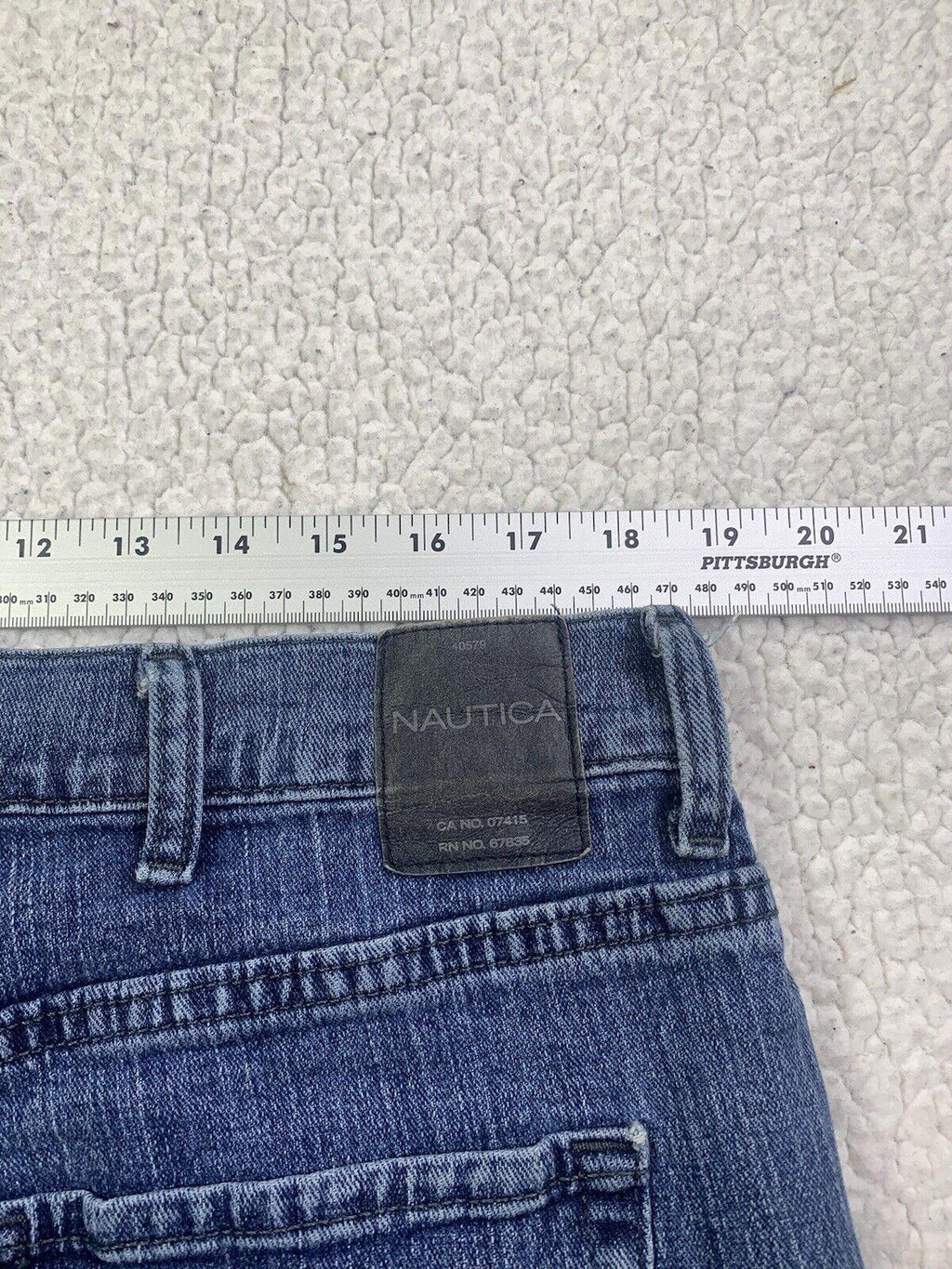 Nautica Jeans para hombre, talla W38 32L, corte relajado, azul elástico