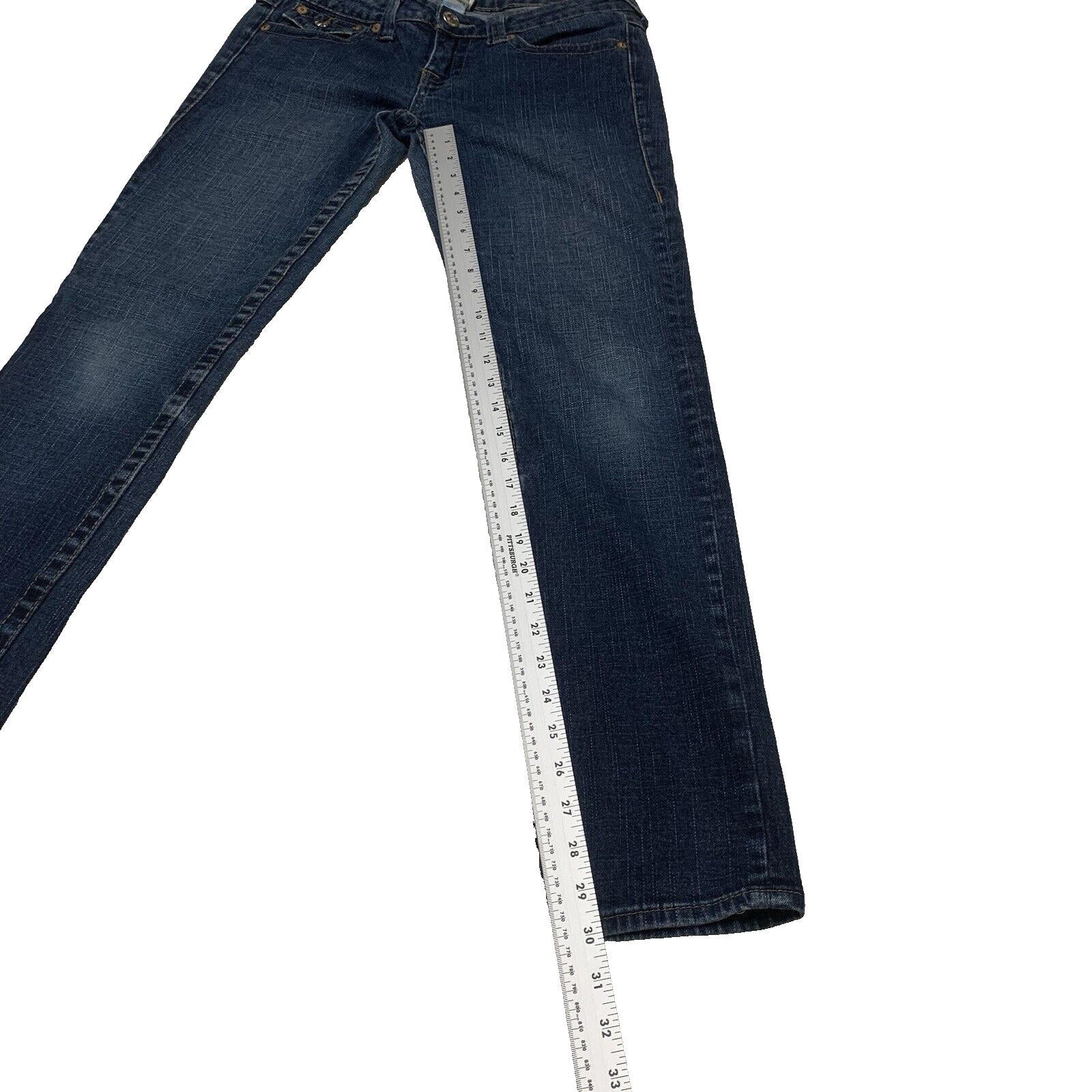 Vaqueros ajustados True Religion para mujer, talla 29, con solapa trasera azul