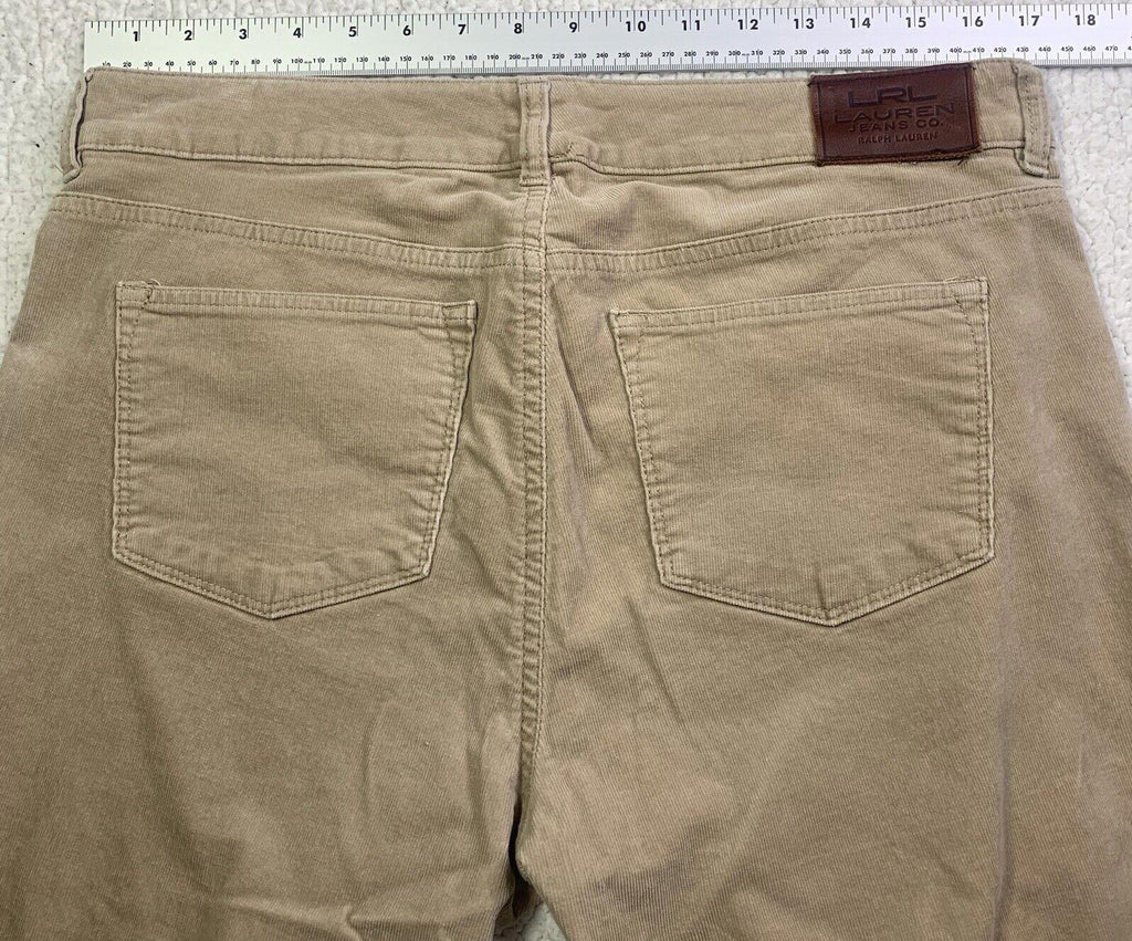 Pantalones vaqueros de pana LRL Ralph Lauren para mujer, talla 10, color tostado