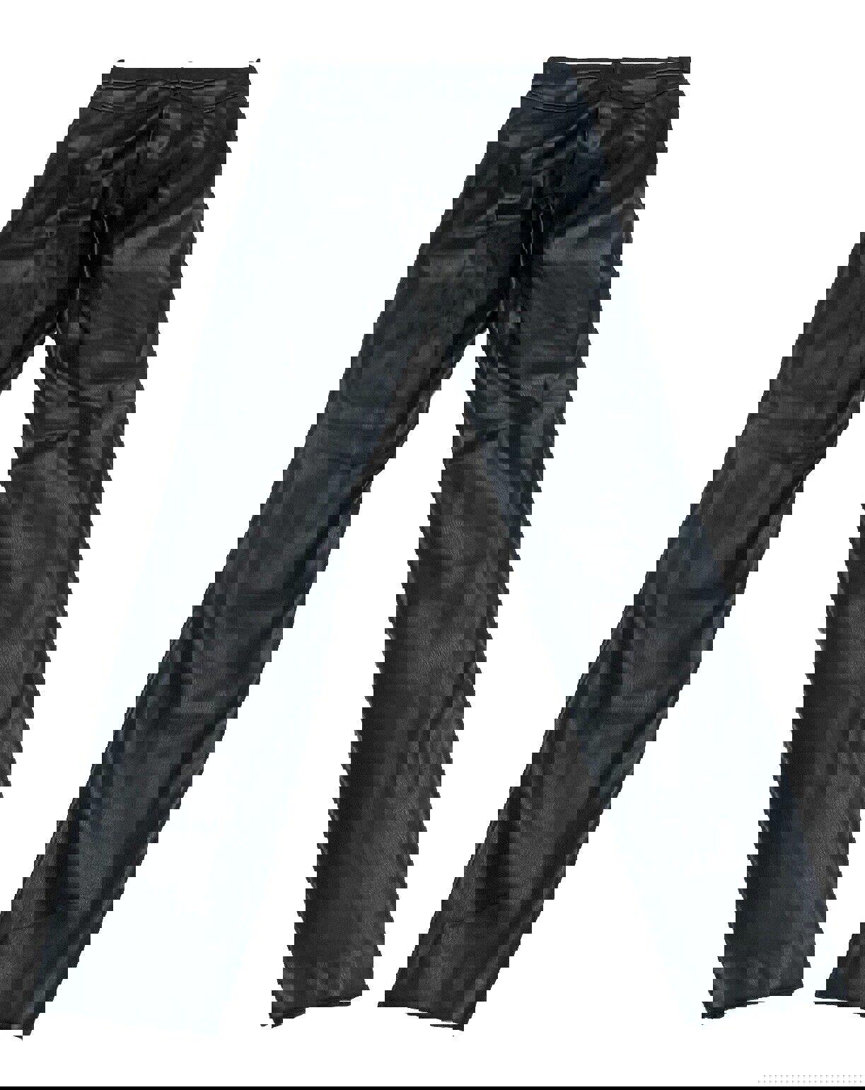 Pantalones Zara para mujer, talla pequeña, negros, de poliéster y piel sintética, hasta el tobillo