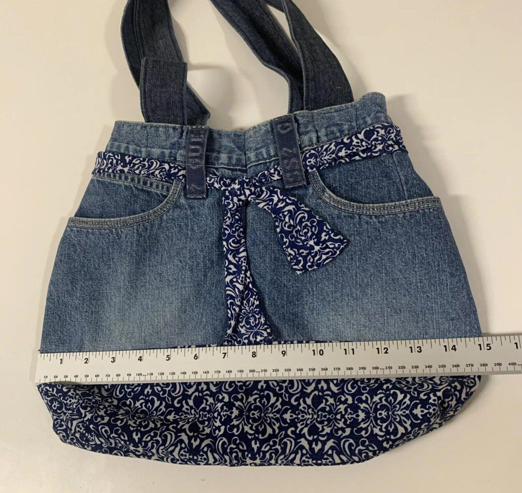 Guess Jeans Authentic Indigo Denim Tote Youth Shoulder Bag Handcrafted Vintage