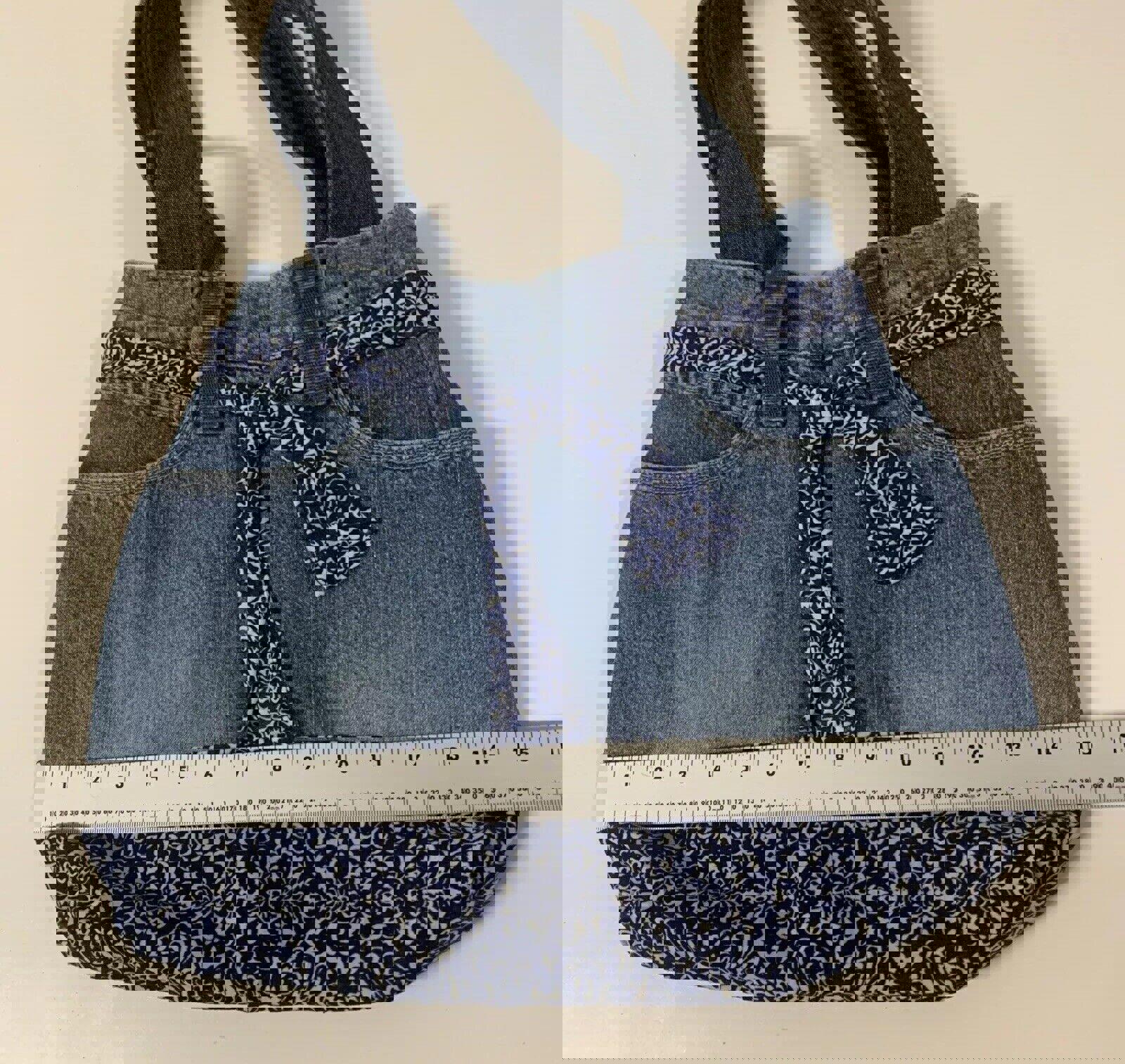 Guess Jeans Authentic Indigo Denim Tote Youth Shoulder Bag Handcrafted Vintage