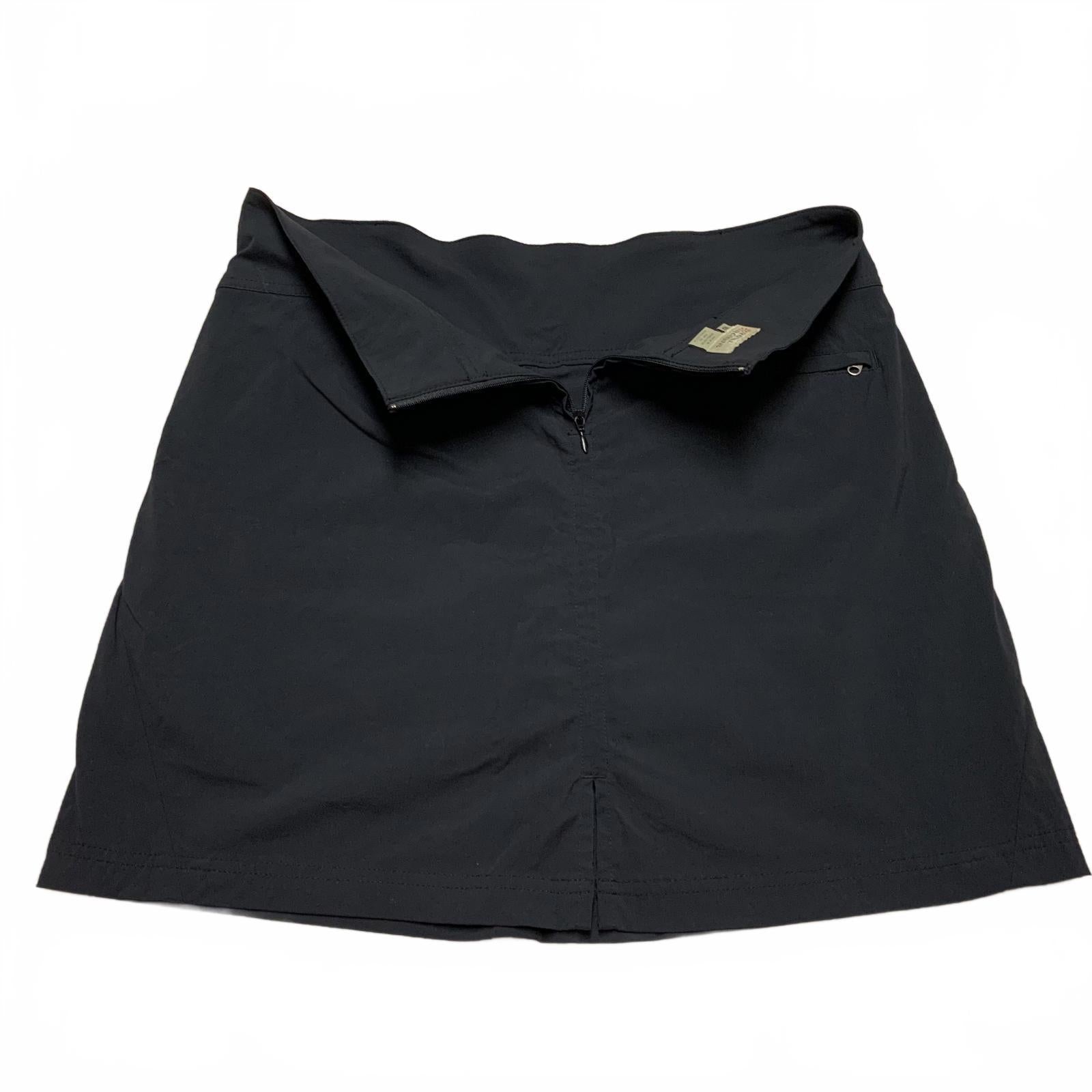 Falda pantalón negra con pantalones cortos Royal Robbin's para mujer, talla 10, nailon, ancho 33,5"