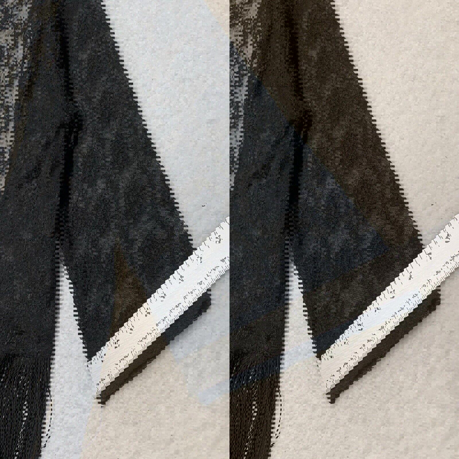 Bufanda tipo chal con flecos de encaje negro para mujer, talla S, estilo bohemio grunge, de H&amp;M