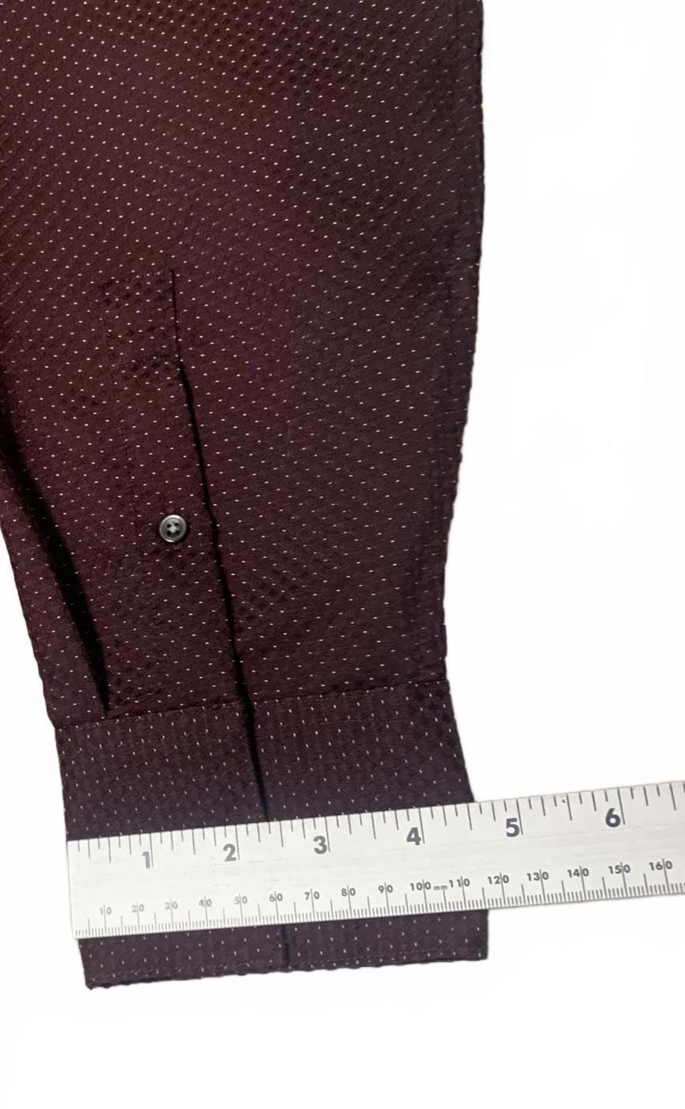 VTG 90s Calvin Klein Burgundy Polka Dot Dress Shirt