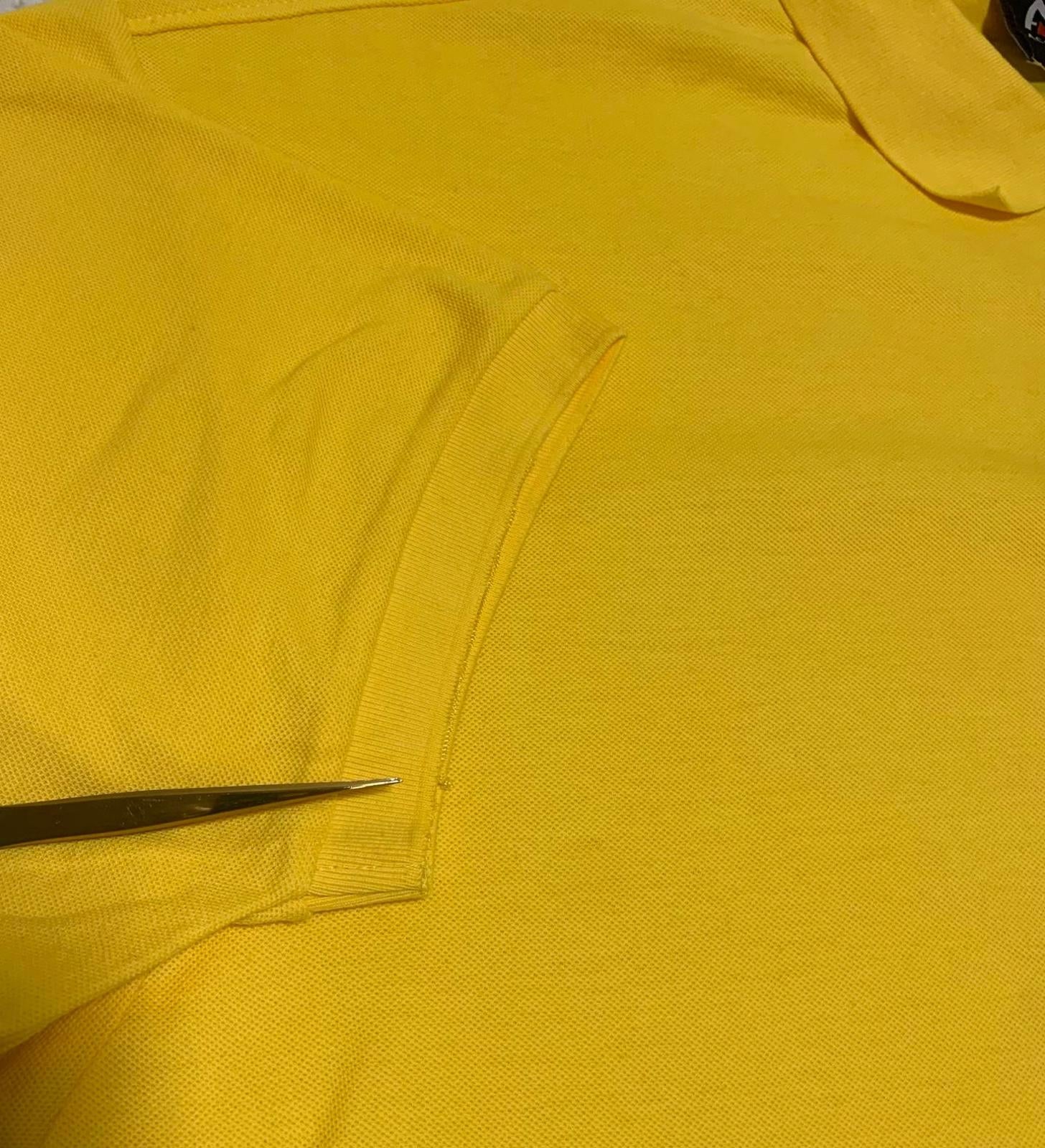 Polo amarillo Access para hombre, talla 6XL, nuevo, manga corta, tallas grandes y altas, uniforme informal