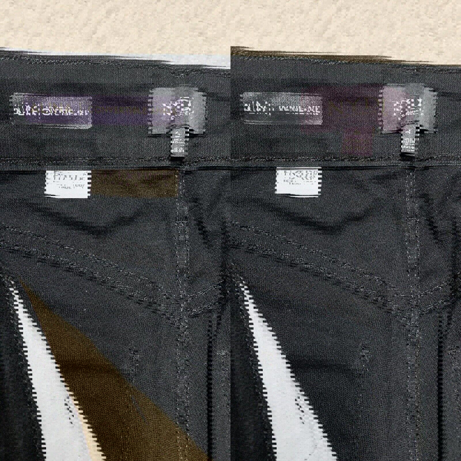 Vaqueros negros NYDJ talla 6 para mujer, pierna recta, tecnología Lift Tuck y elásticos