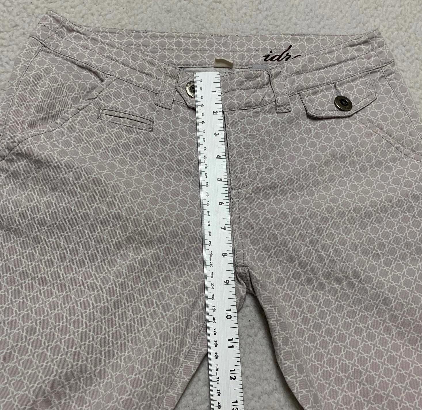 Pantalones capri Idra con diseño geométrico estampado gris, talla 4 para mujer