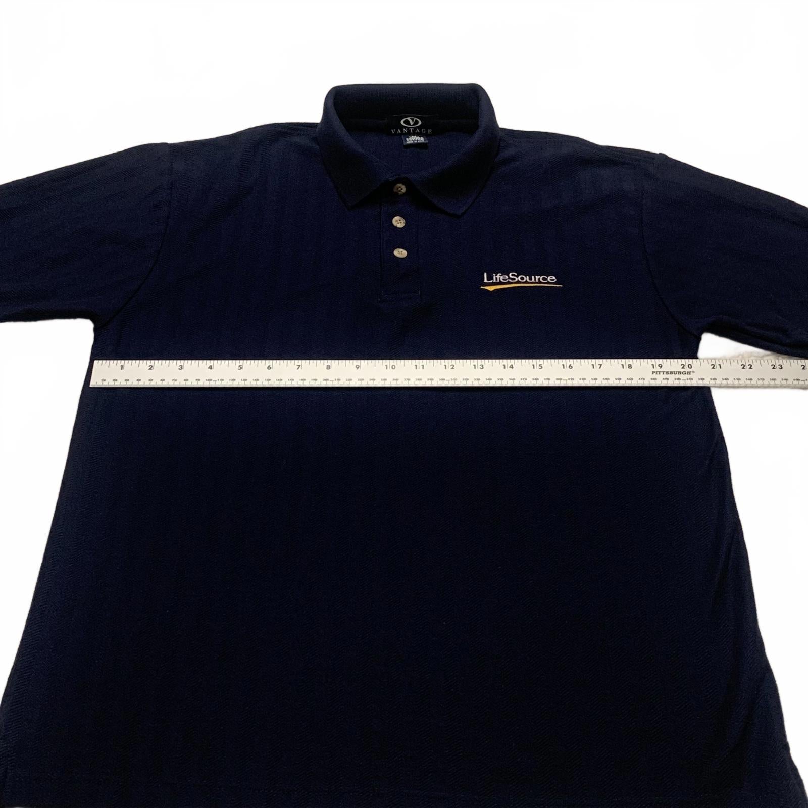 Polo Vantage azul marino talla mediana para hombre, 100 % algodón peinado