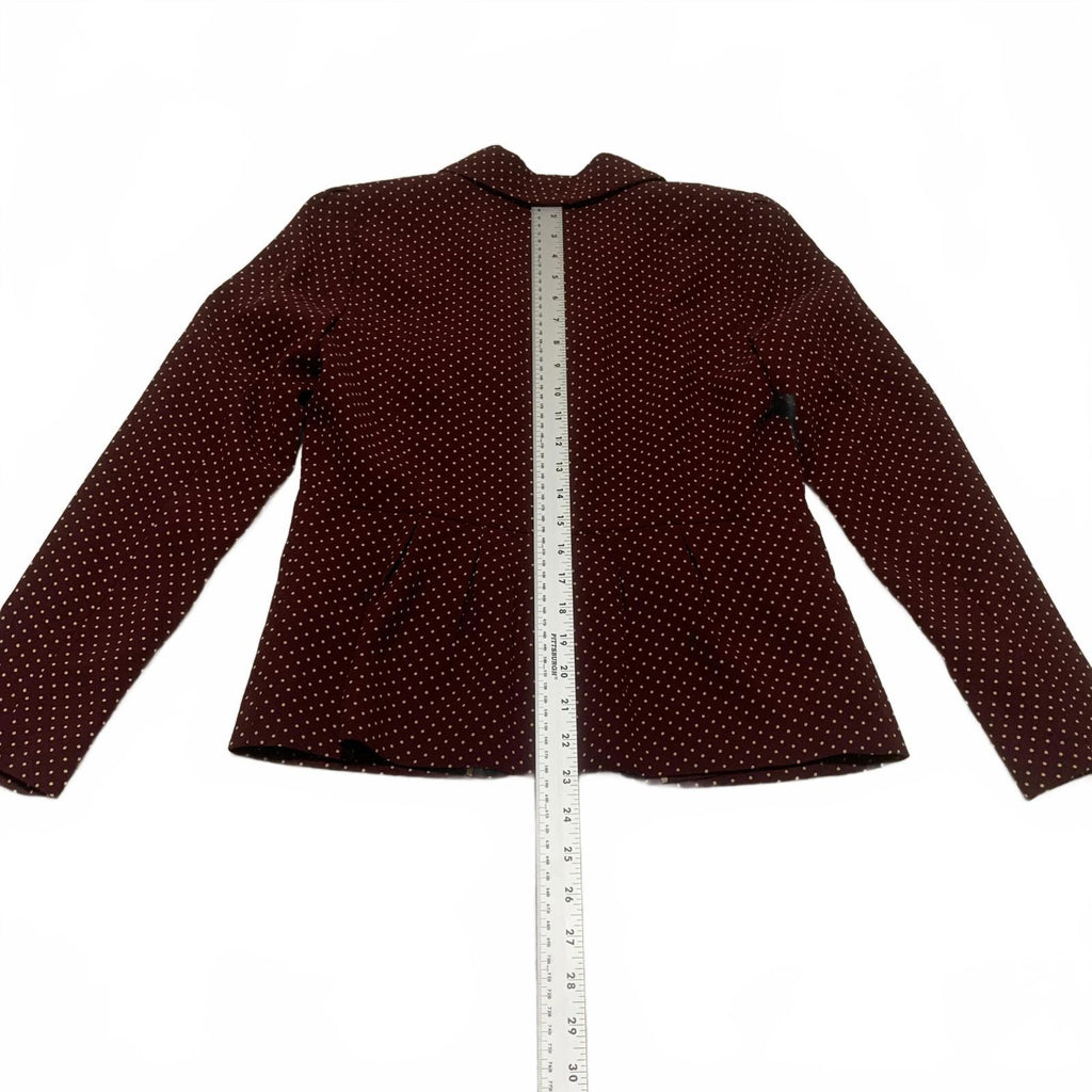 LOFT Ann Taylor Women's Jacket Size S Petite Burgundy Polka Dot Blazer
