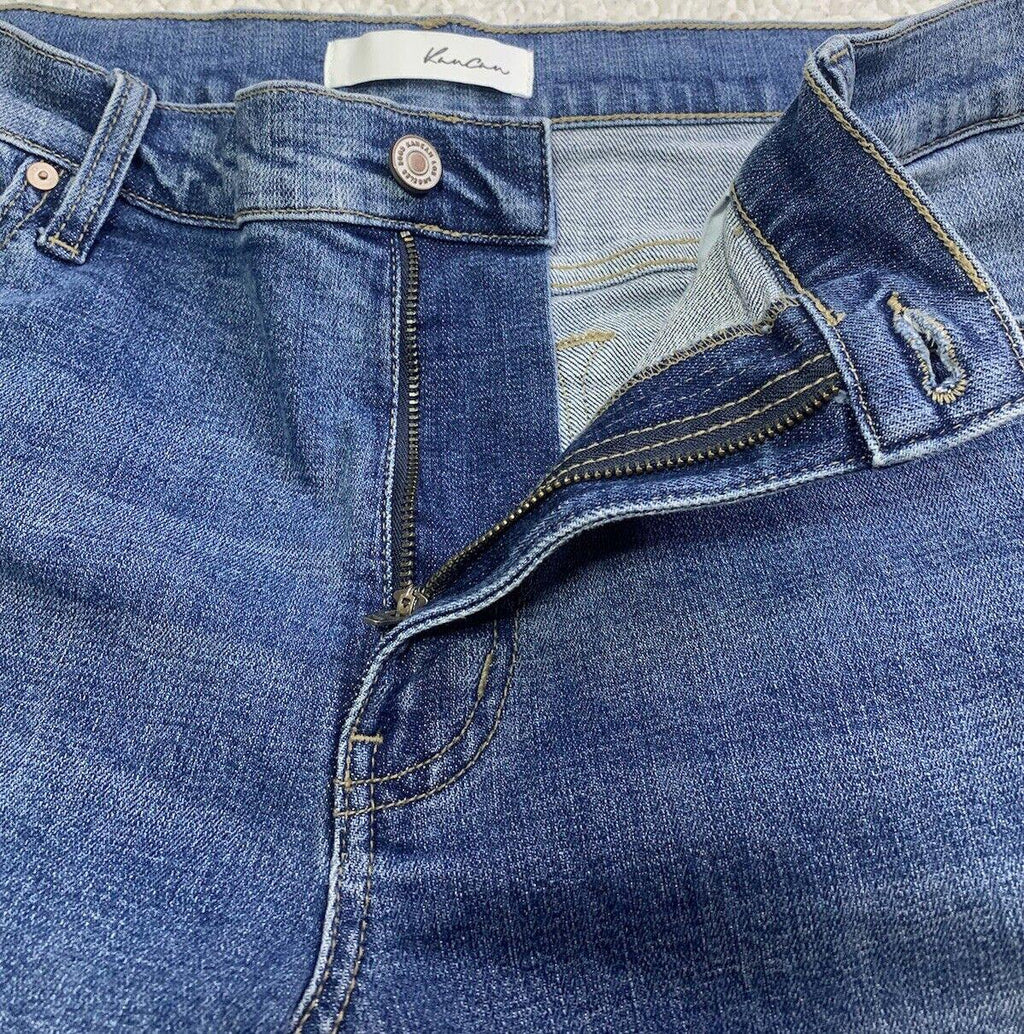 Jeans Kancan para mujer, talla 13.30, azul, desgastado, pierna recta
