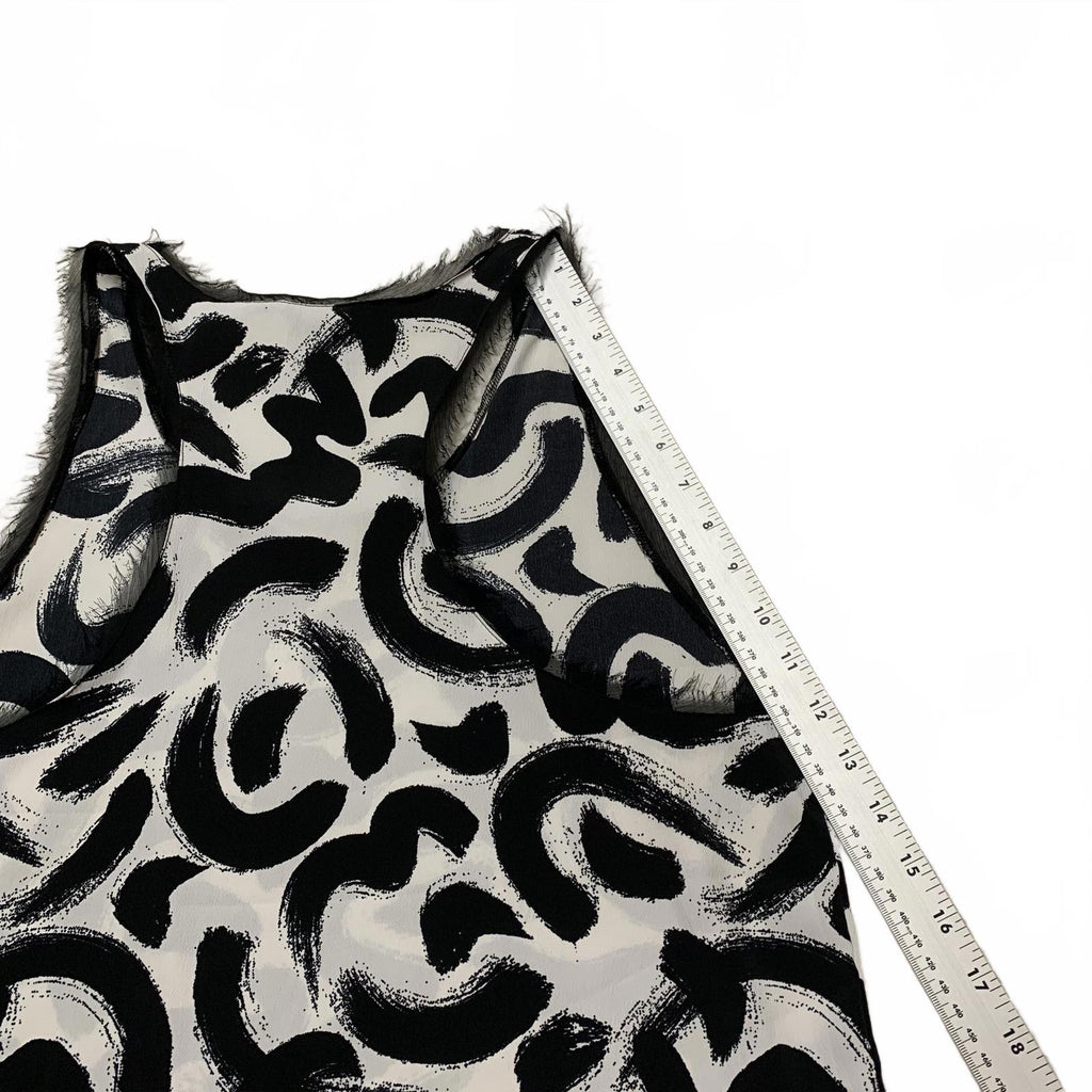 Camiseta de tirantes con estampado abstracto en blanco y negro de H&amp;M para mujer, talla 8