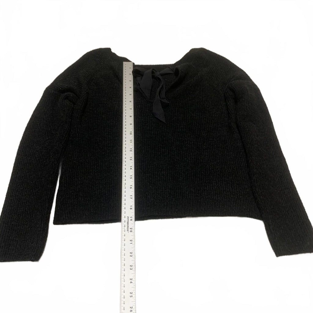 Suéter Abercrombie &amp; Fitch de manga larga negro Y2K con lazo en la espalda para mujer, talla M