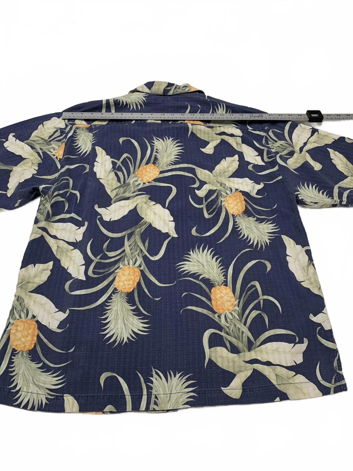 Camisa de seda con diseño de piña Tommy Bahama para hombre, talla L, lista para vacaciones hawaianas