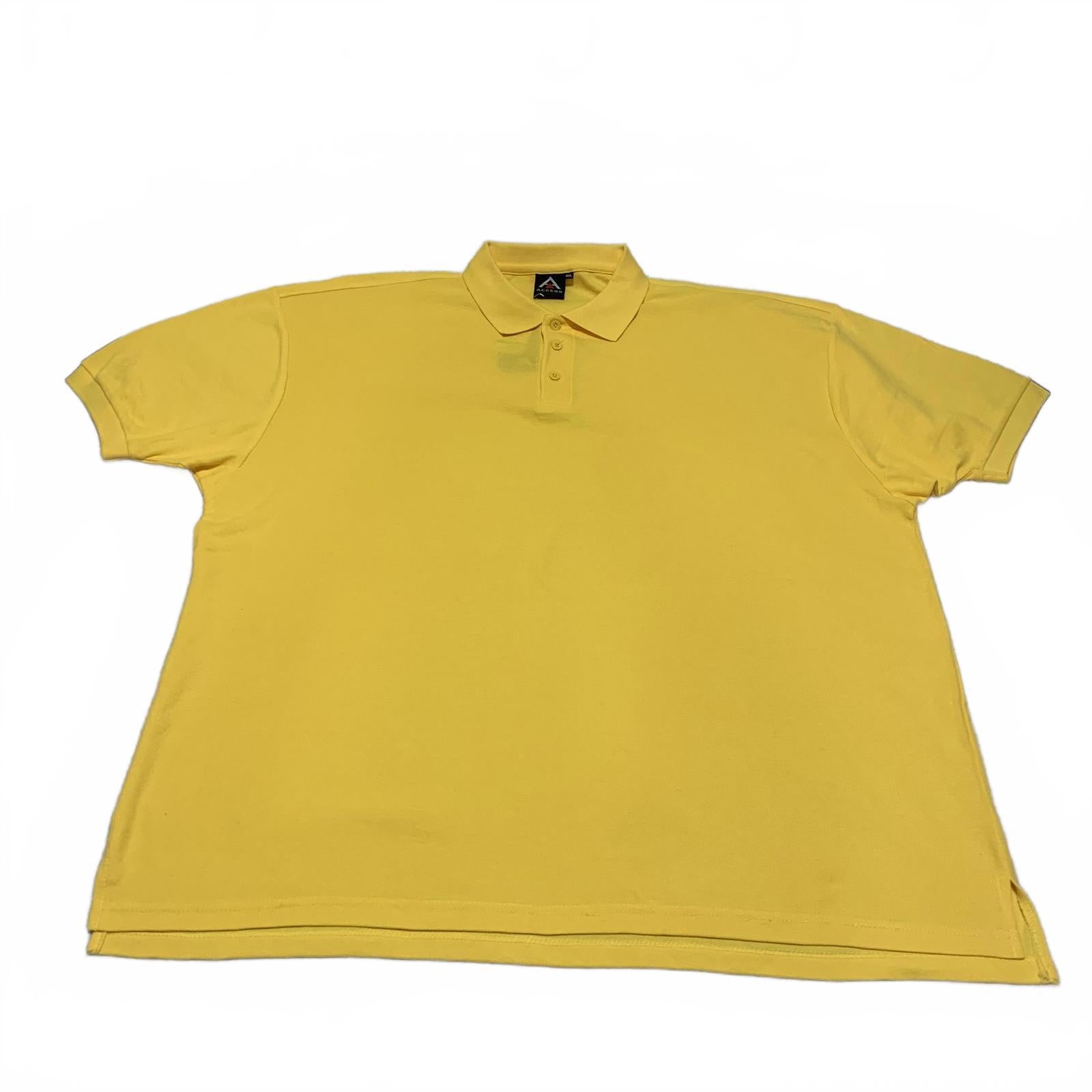 Polo amarillo Access para hombre, talla 6XL, nuevo, manga corta, tallas grandes y altas, uniforme informal