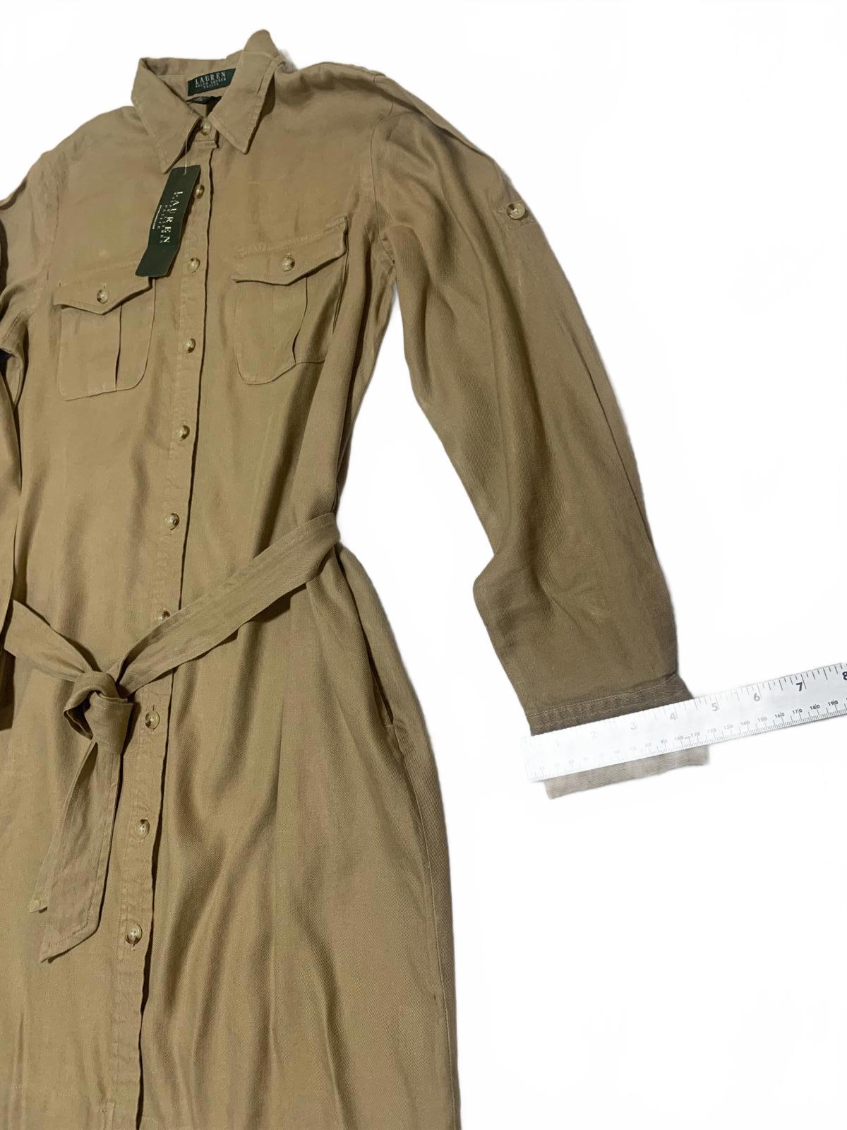 Vestido camisero con cinturón en color tostado medio de Lauren Ralph Lauren Petite para mujer