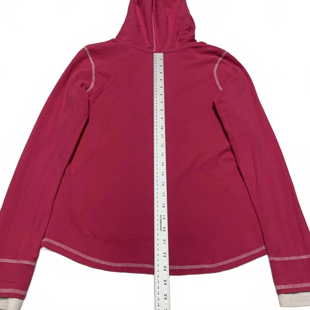 JU MORETULTRA Top de manga larga con capucha rosa talla mediana para mujer