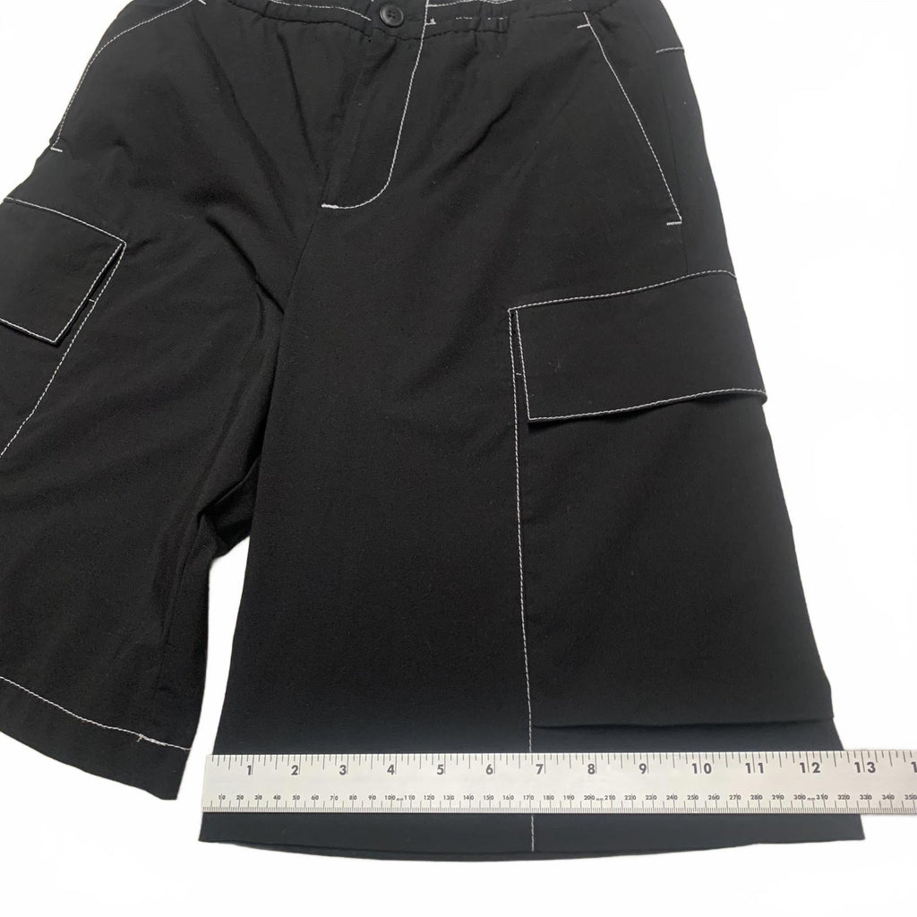 Pantalones cortos cargo negros Zara para hombre, talla pequeña, bolsillos laterales, talla W28