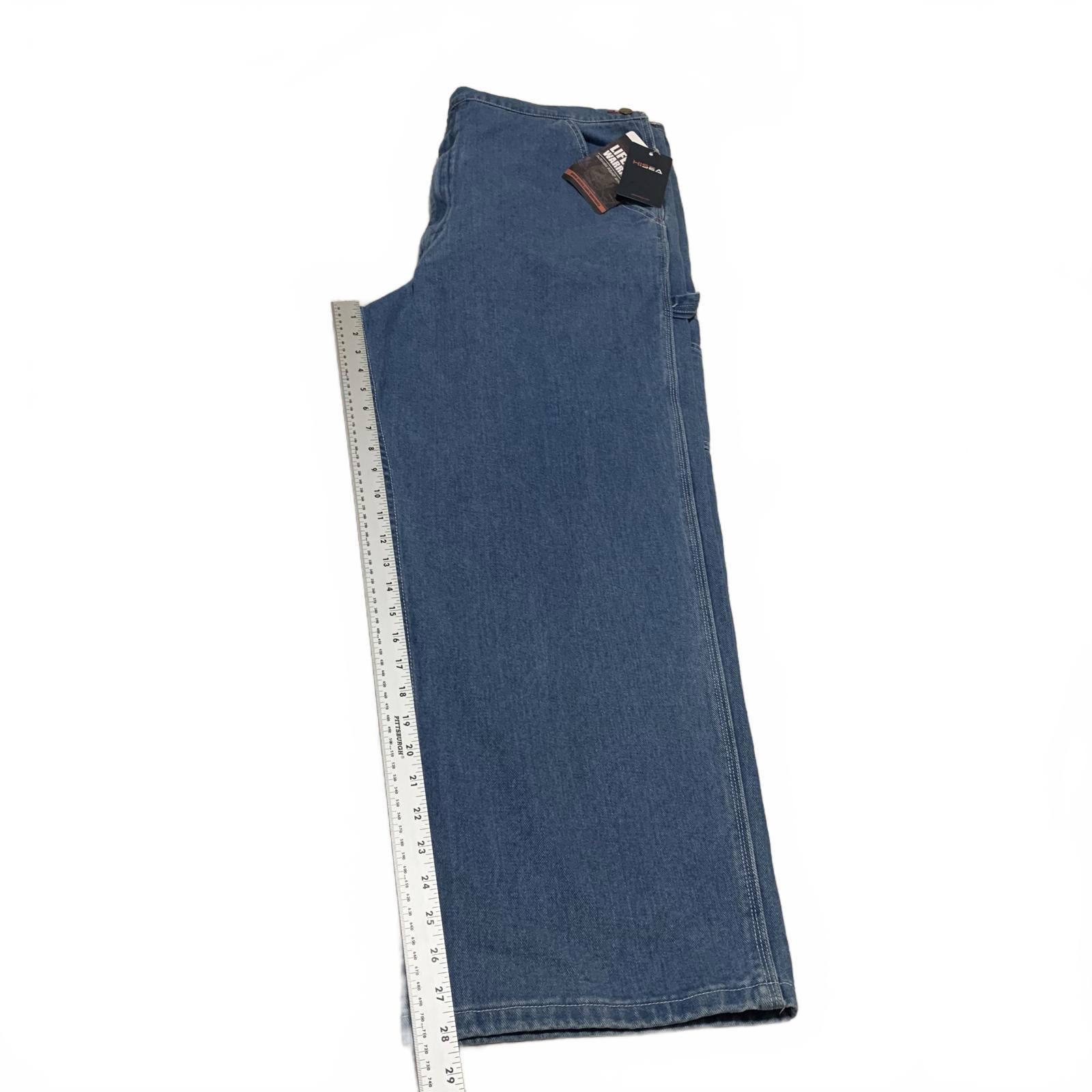 Overol de mezclilla azul para hombre Hisea de NWT, 40 de ancho x 30 de largo, etiquetas, peto de trabajo 100 % algodón