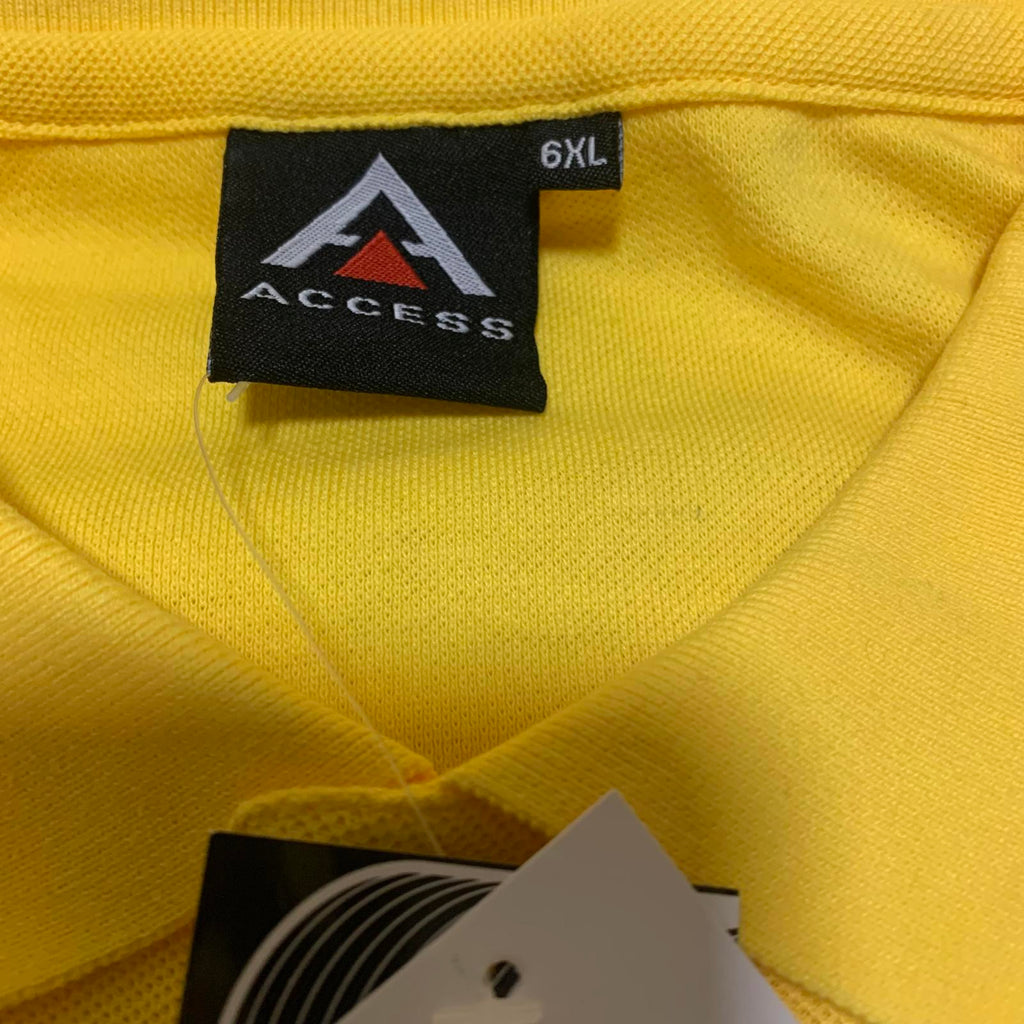 Polo amarillo Access para hombre, talla 6XL, nuevo, manga corta, tallas grandes y altas, uniforme informal