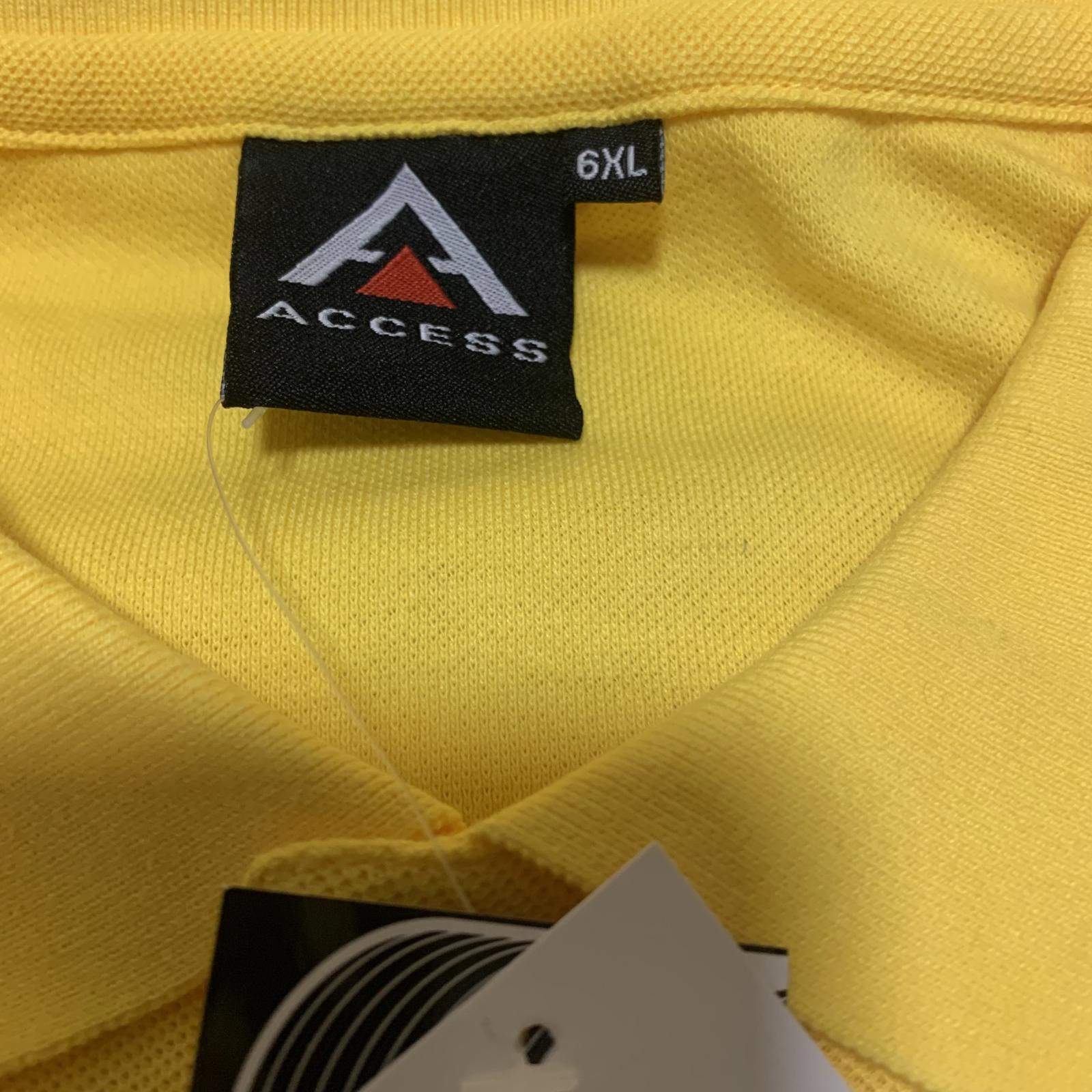 Polo amarillo Access para hombre, talla 6XL, nuevo, manga corta, tallas grandes y altas, uniforme informal