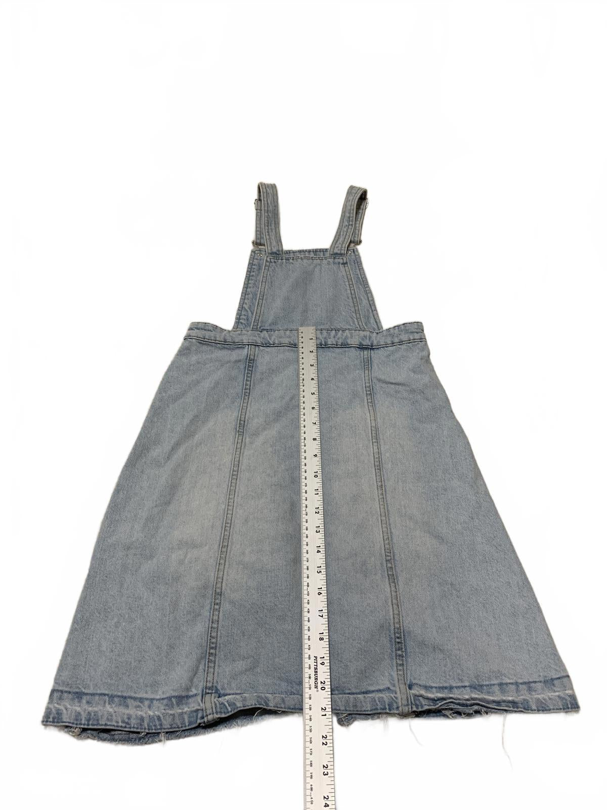 Falda vaquera desgastada con lavado claro y dobladillo deshilachado de Zara para niñas, talla 13/14