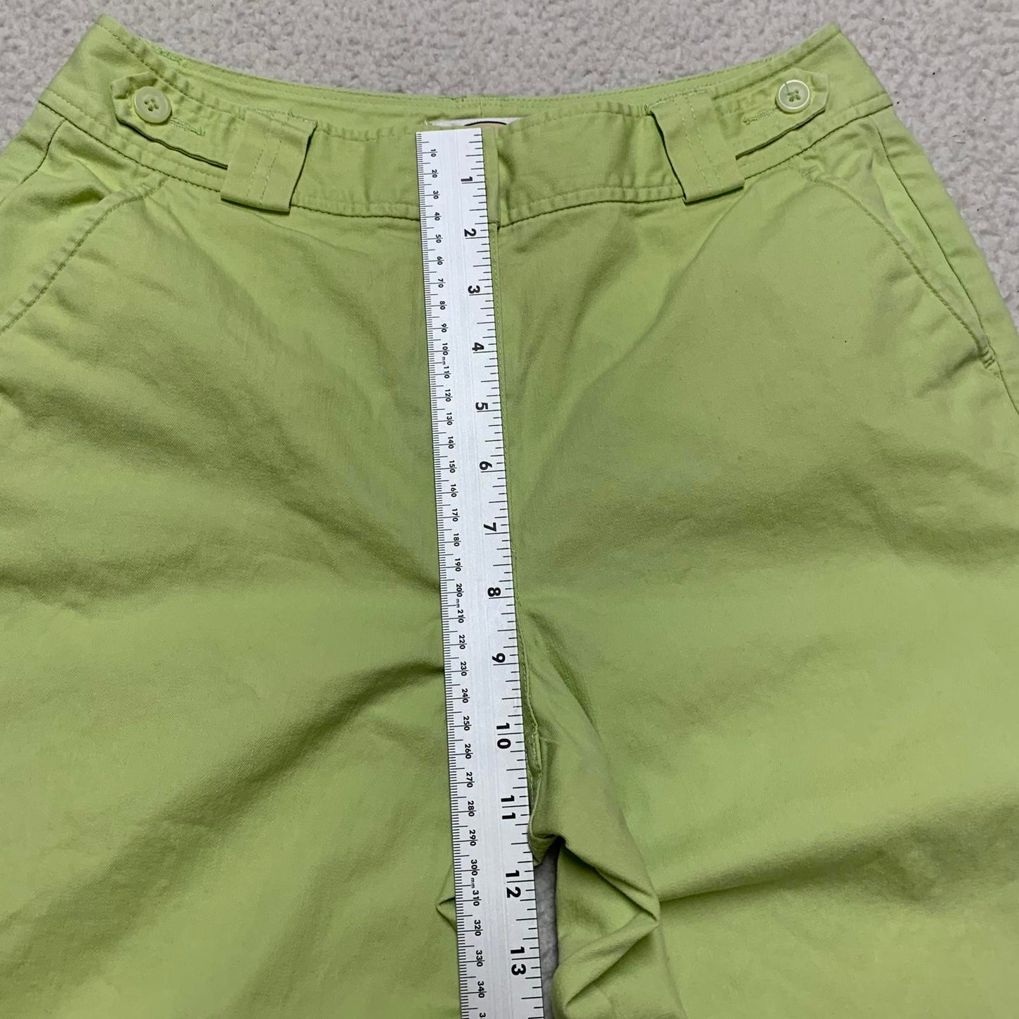 Talbots Womens Sz 6P Green Stretch Cropped Pants W28.5