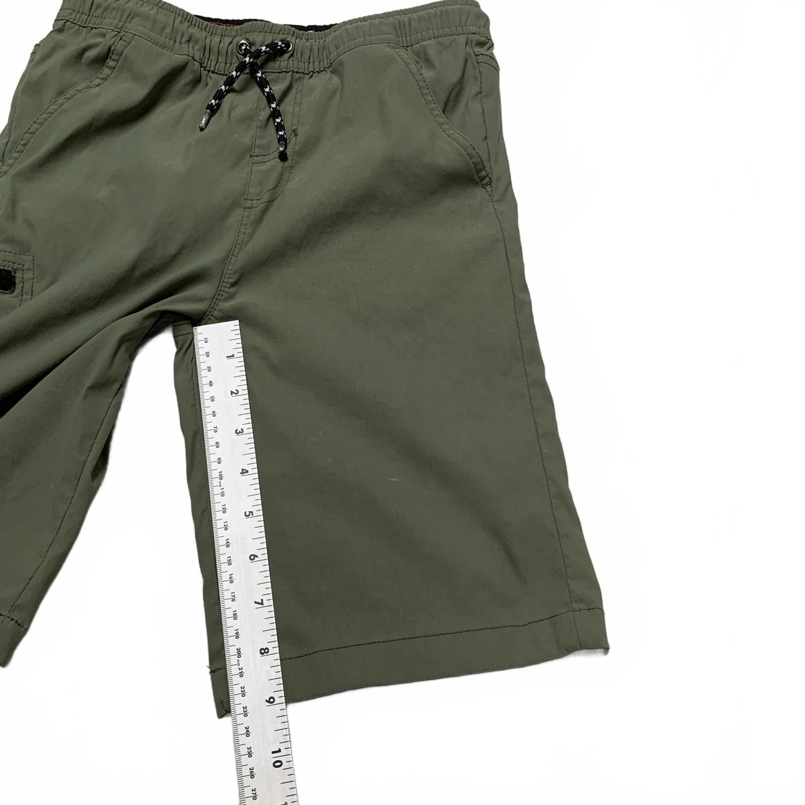 Pantalones cortos cargo vintage impermeables para niños, talla M (10/12), verde oliva, talla 24
