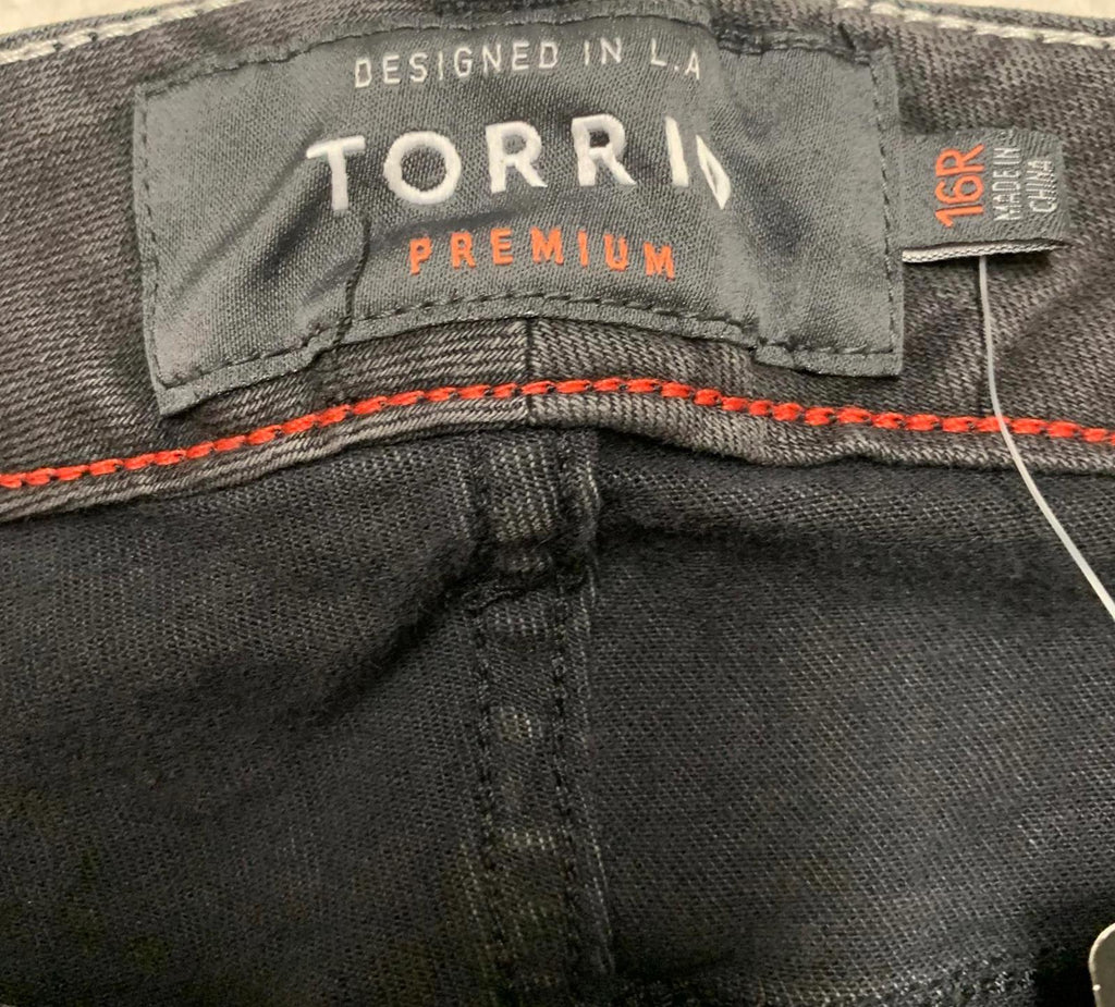 Vaqueros boyfriend con bordado floral negro Torrid Premium para mujer, talla 16R