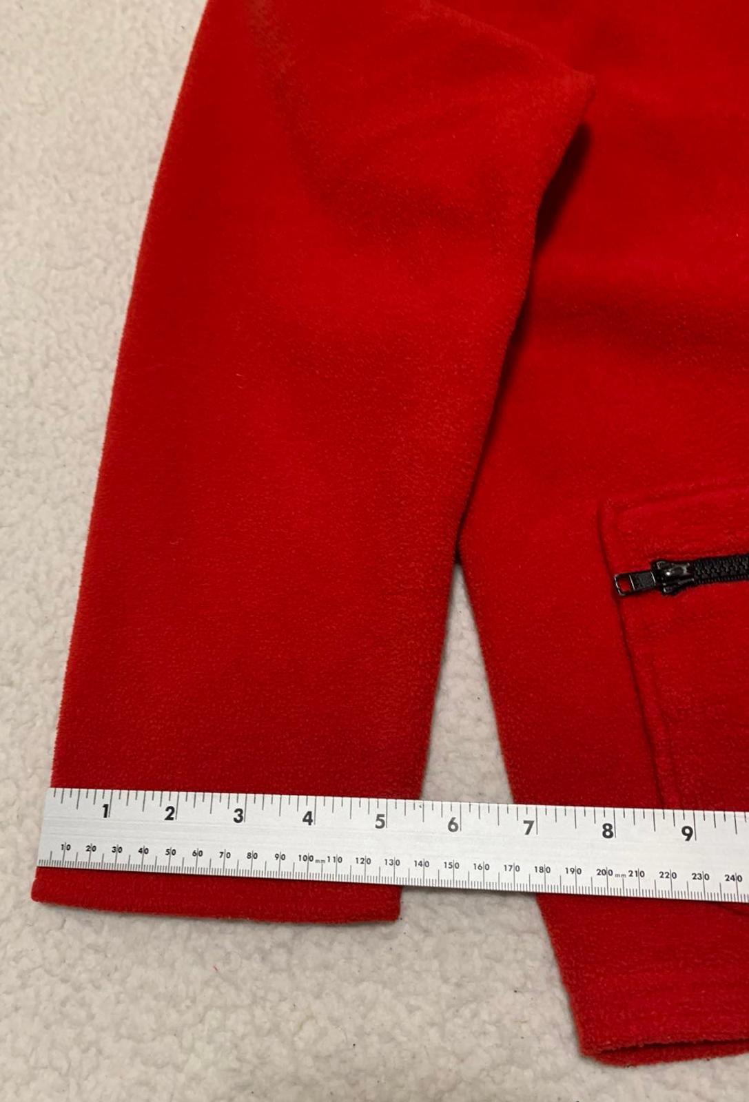 Chaqueta polar roja con cremallera y bolsillos, talla pequeña, para mujer, de la colección Willi Smith