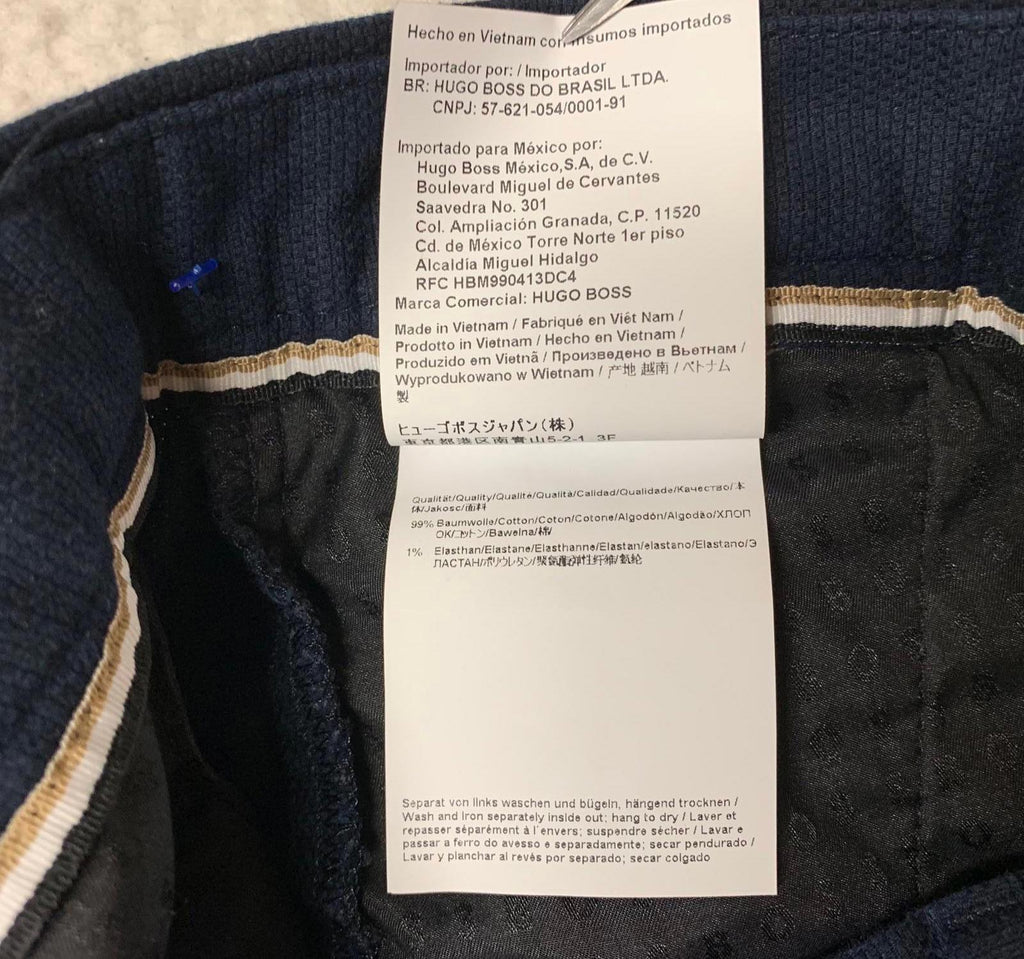 Pantalones cortos casuales azul marino Hugo Boss para hombre, talla 34R, W34