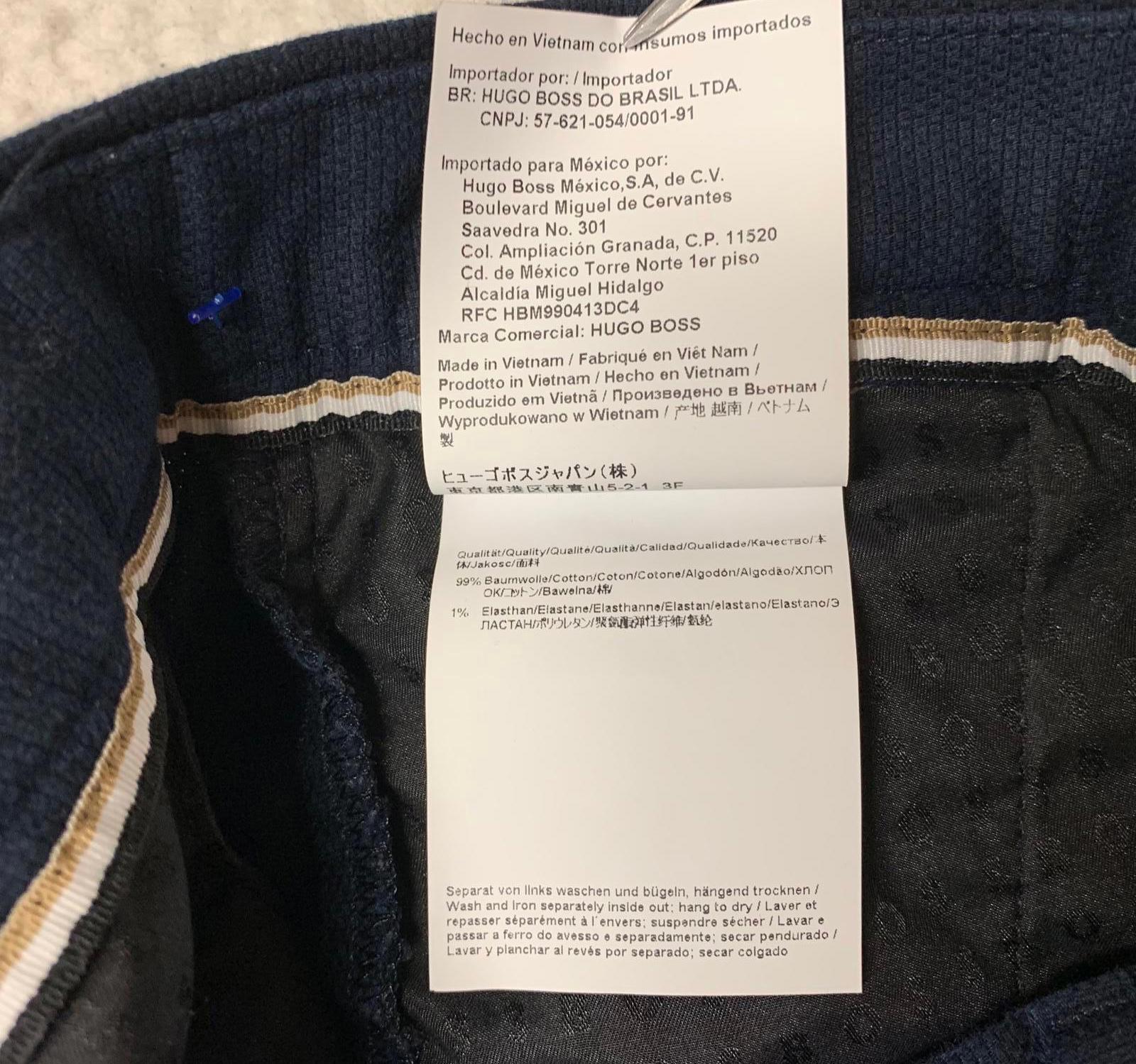 Pantalones cortos casuales azul marino Hugo Boss para hombre, talla 34R, W34