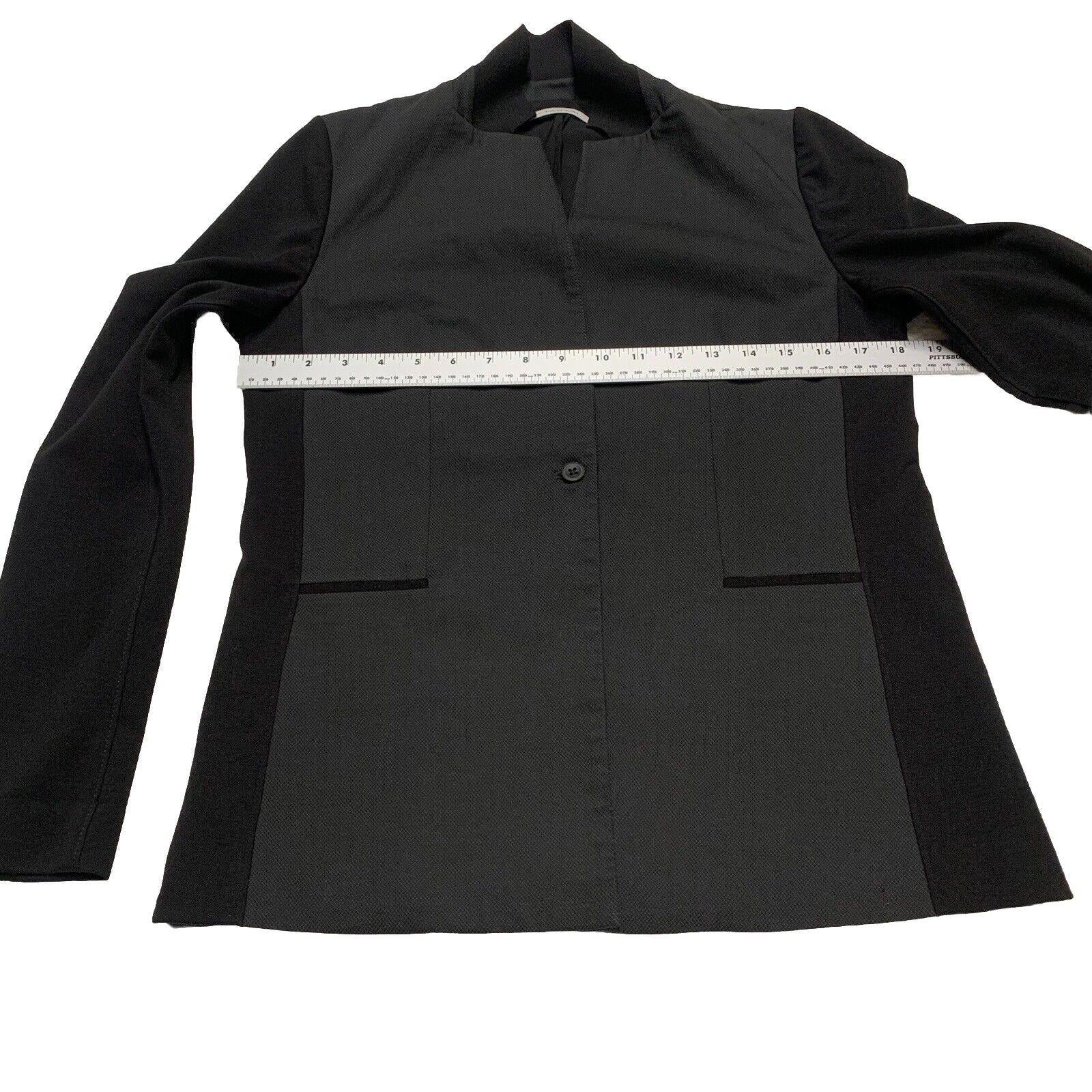 Blazer de punto Tahari de doble textura para mujer, talla 4, negro y gris
