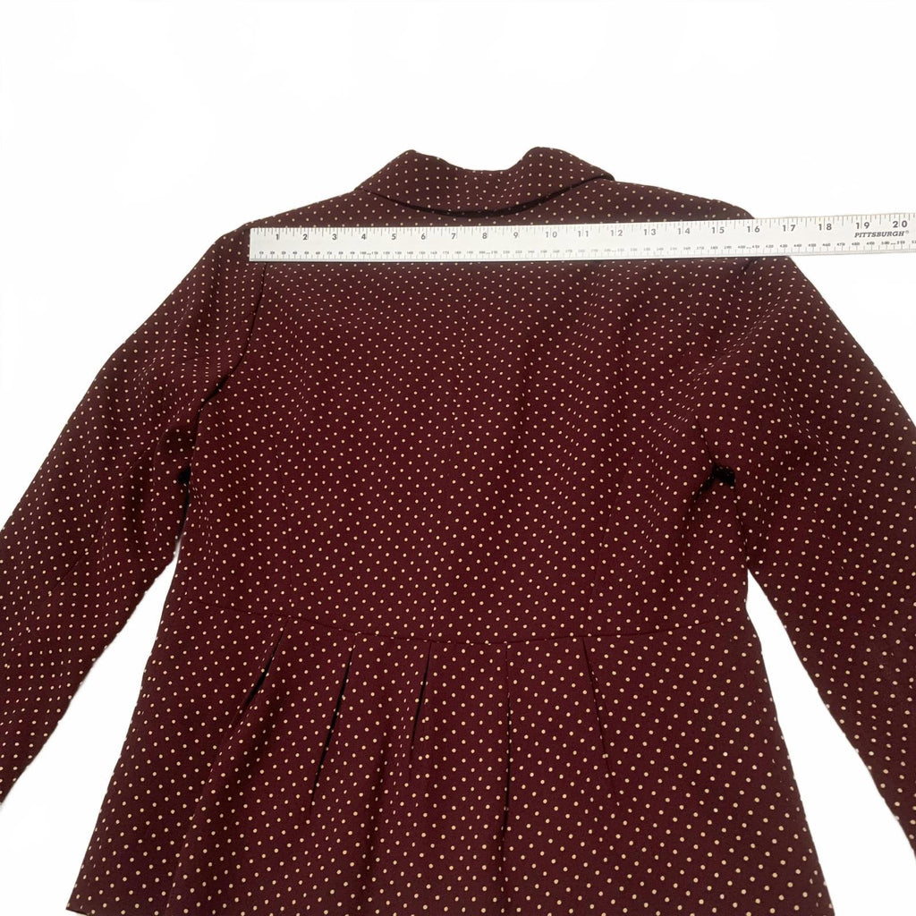 LOFT Ann Taylor Women's Jacket Size S Petite Burgundy Polka Dot Blazer