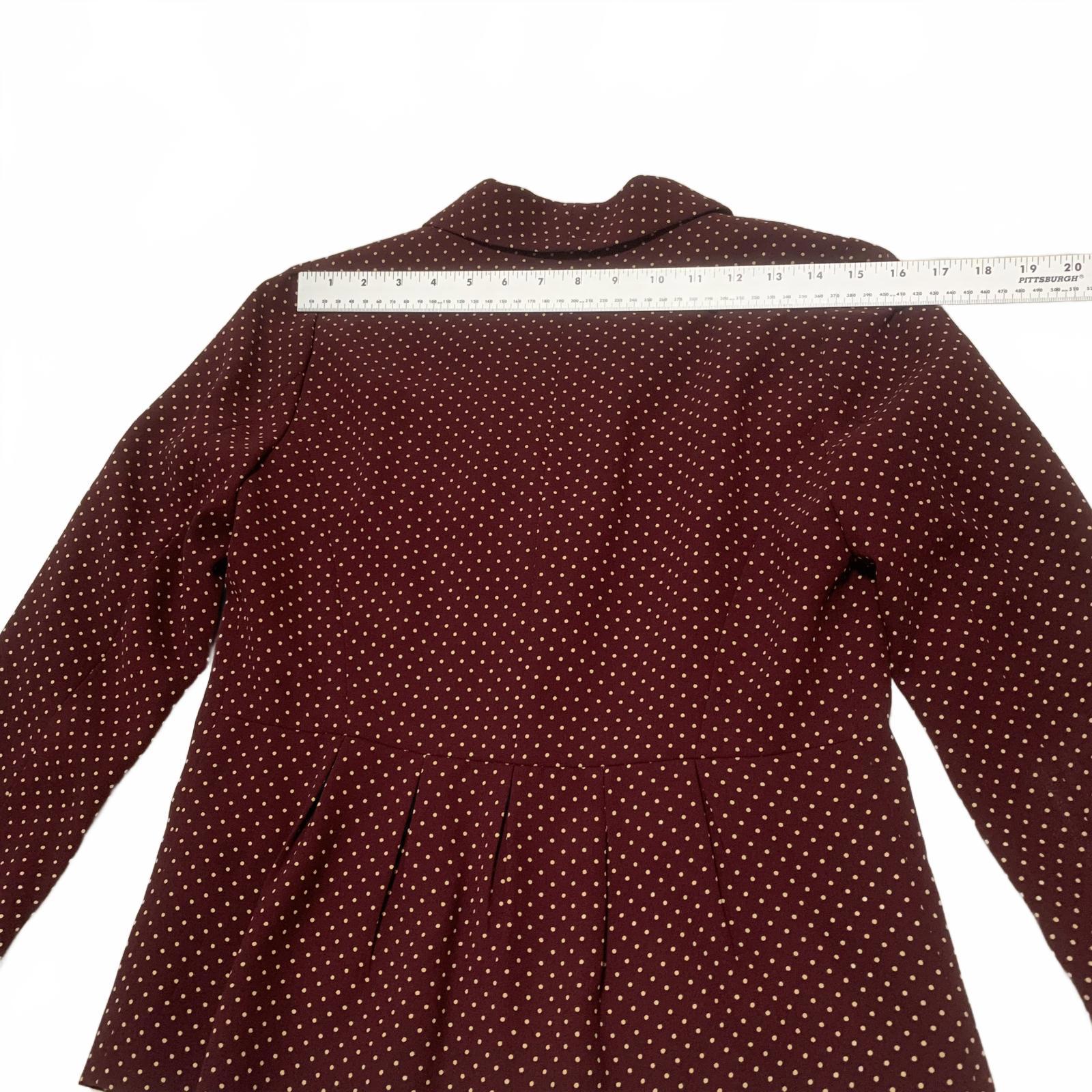 LOFT Ann Taylor Women's Jacket Size S Petite Burgundy Polka Dot Blazer