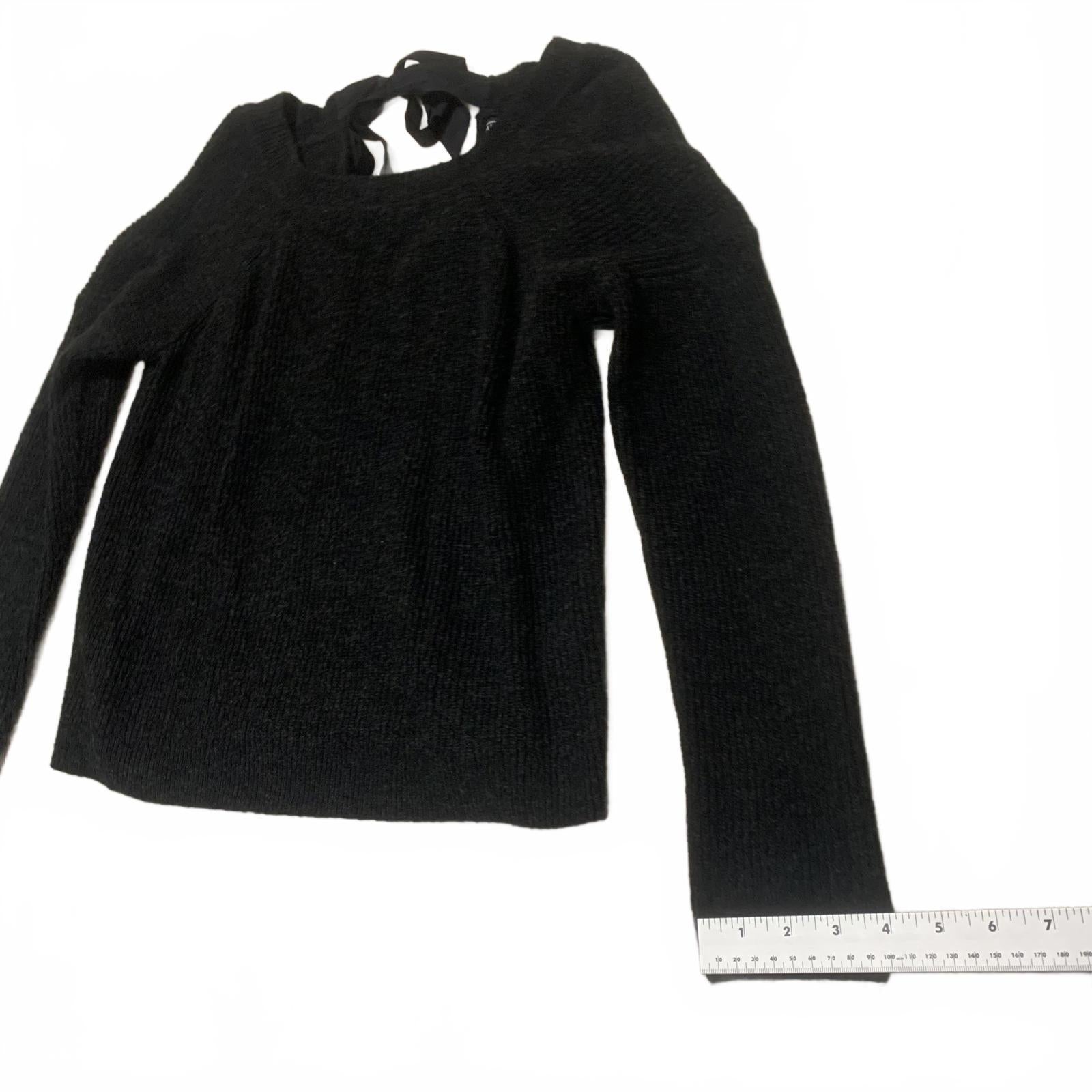 Suéter Abercrombie &amp; Fitch de manga larga negro Y2K con lazo en la espalda para mujer, talla M