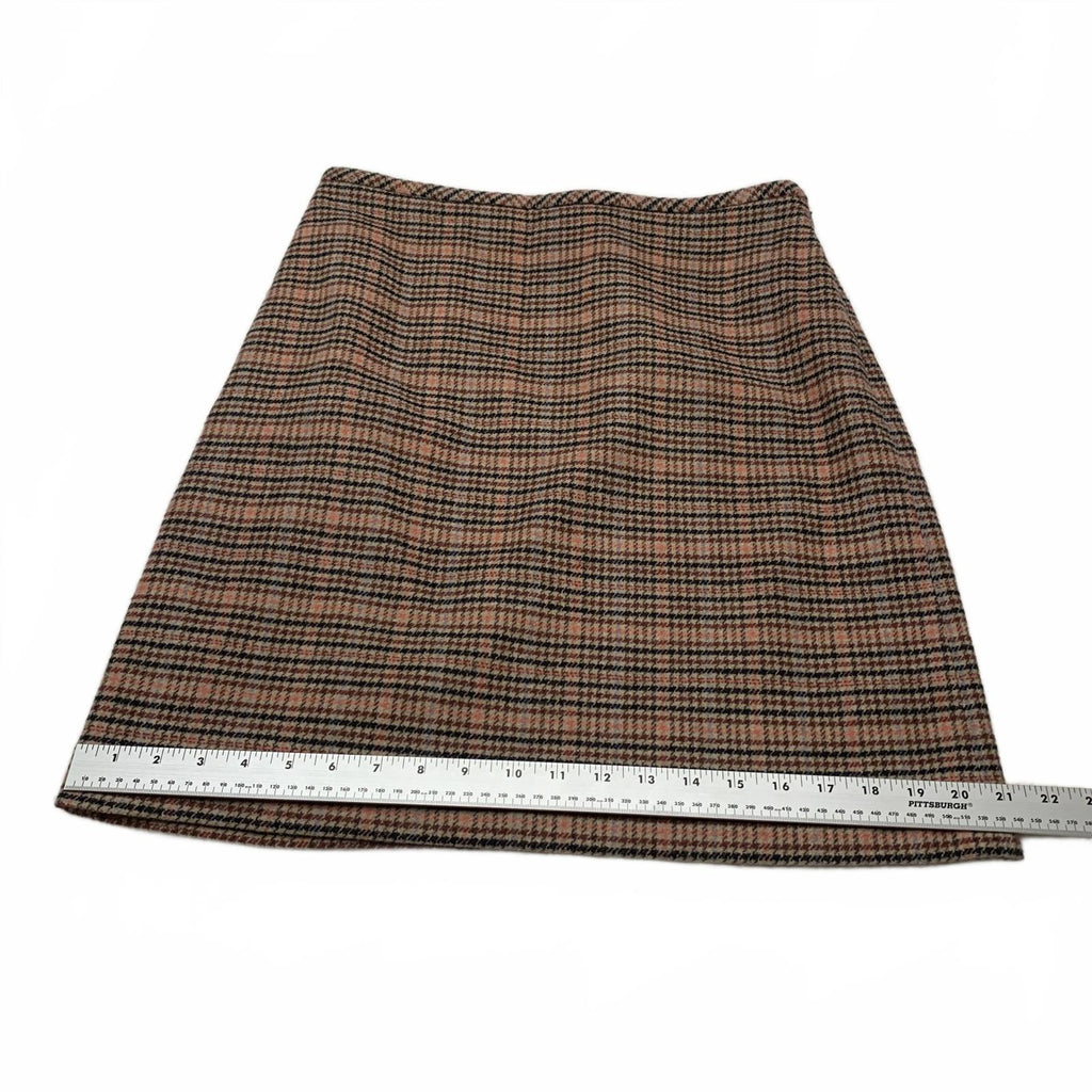 Falda a cuadros rosa y negra Talbots para mujer talla 6, W30, tubo