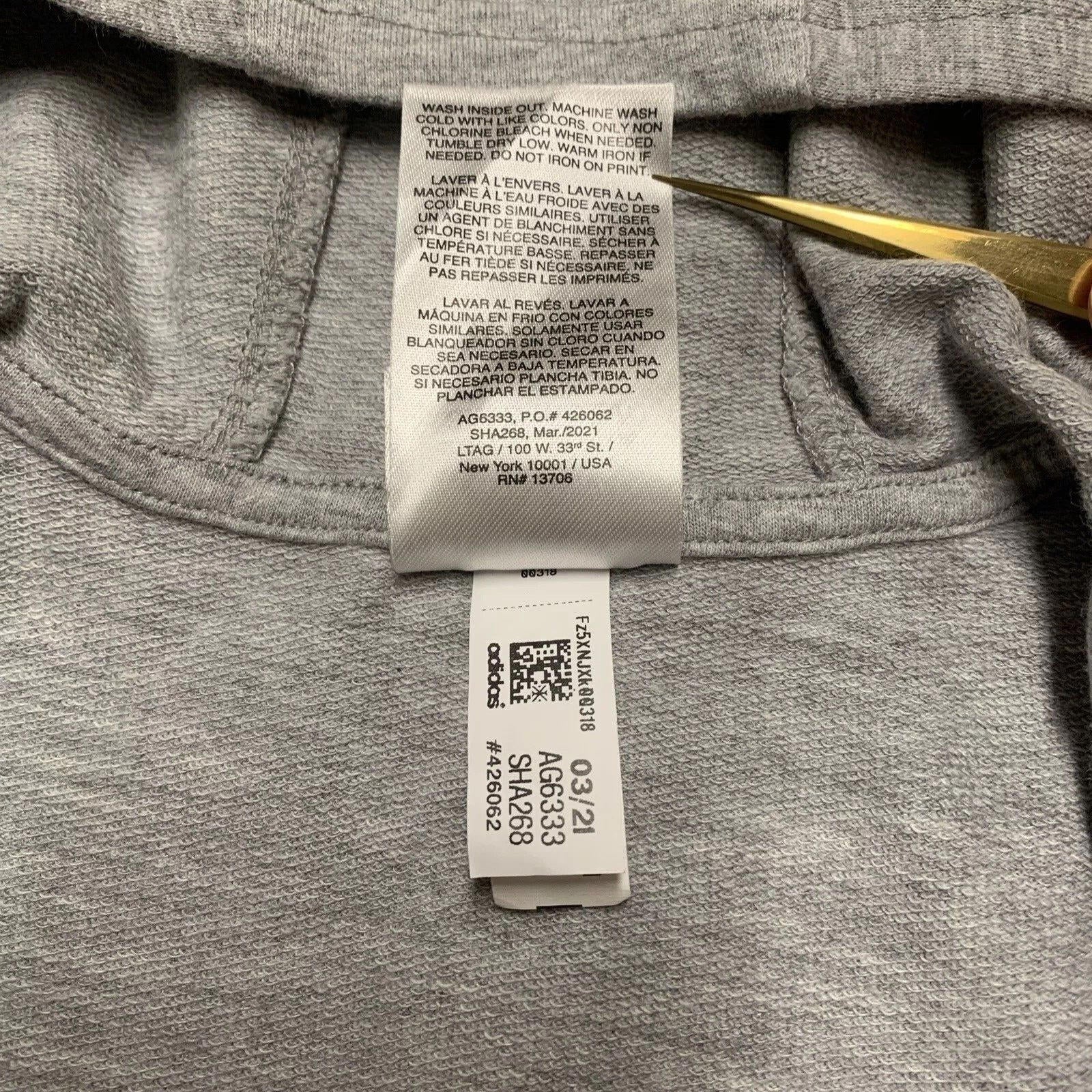 Sudadera con capucha y cremallera completa de Adidas para bebé, talla 3 meses, color gris jaspeado