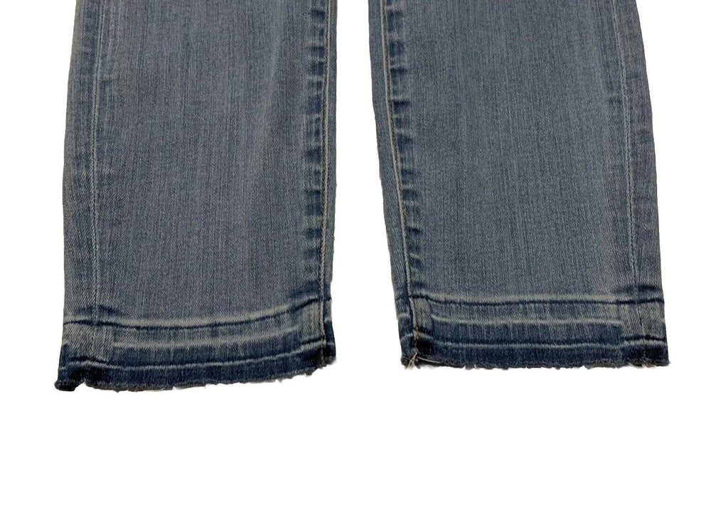 Vaqueros J. Crew para mujer, talla 27, lavado azul claro, pitillo, corte desgastado, dobladillo sin rematar