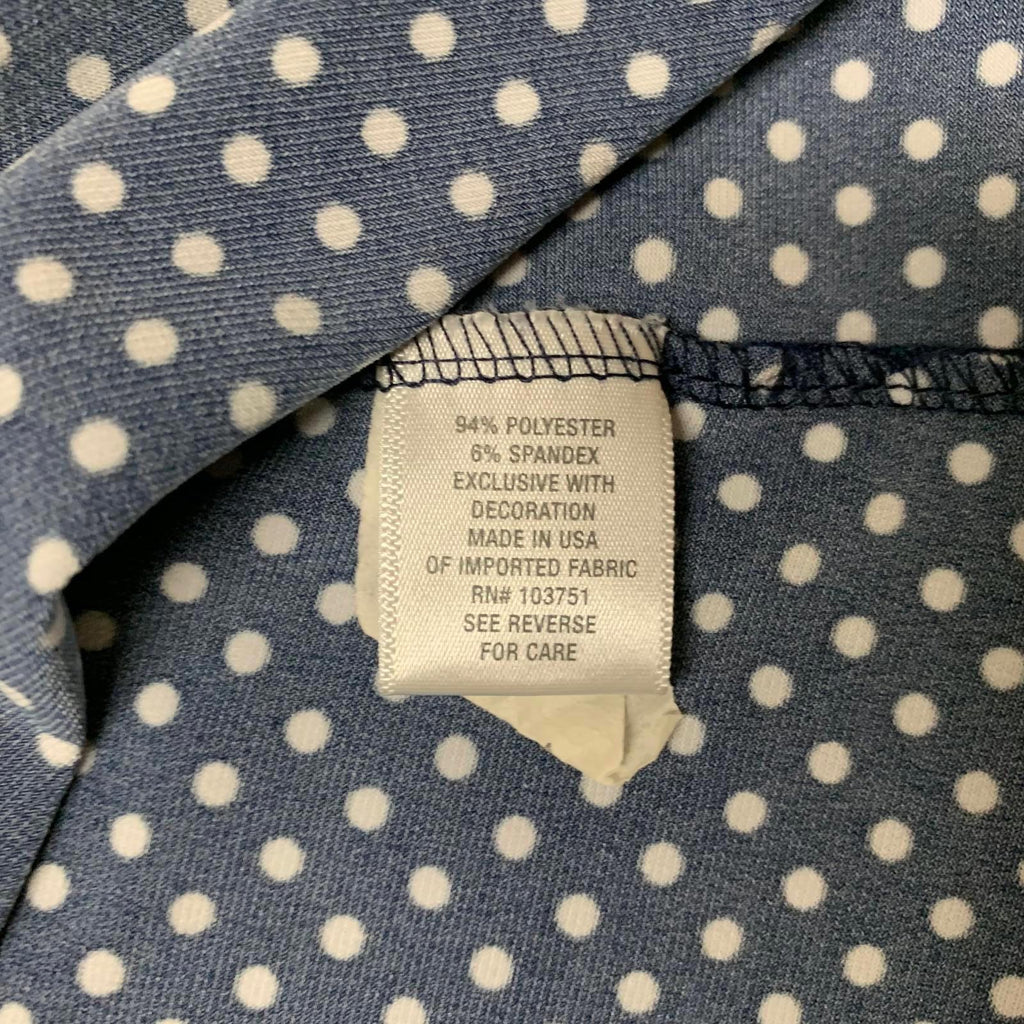 Blusa de lunares blancos y azul marino de Dressbarn para mujer, talla 3X, EE. UU.