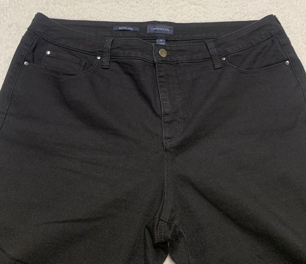 Charter Club Bristol Capri Pants Women’s Size 18 Mid Rise Black Jeans