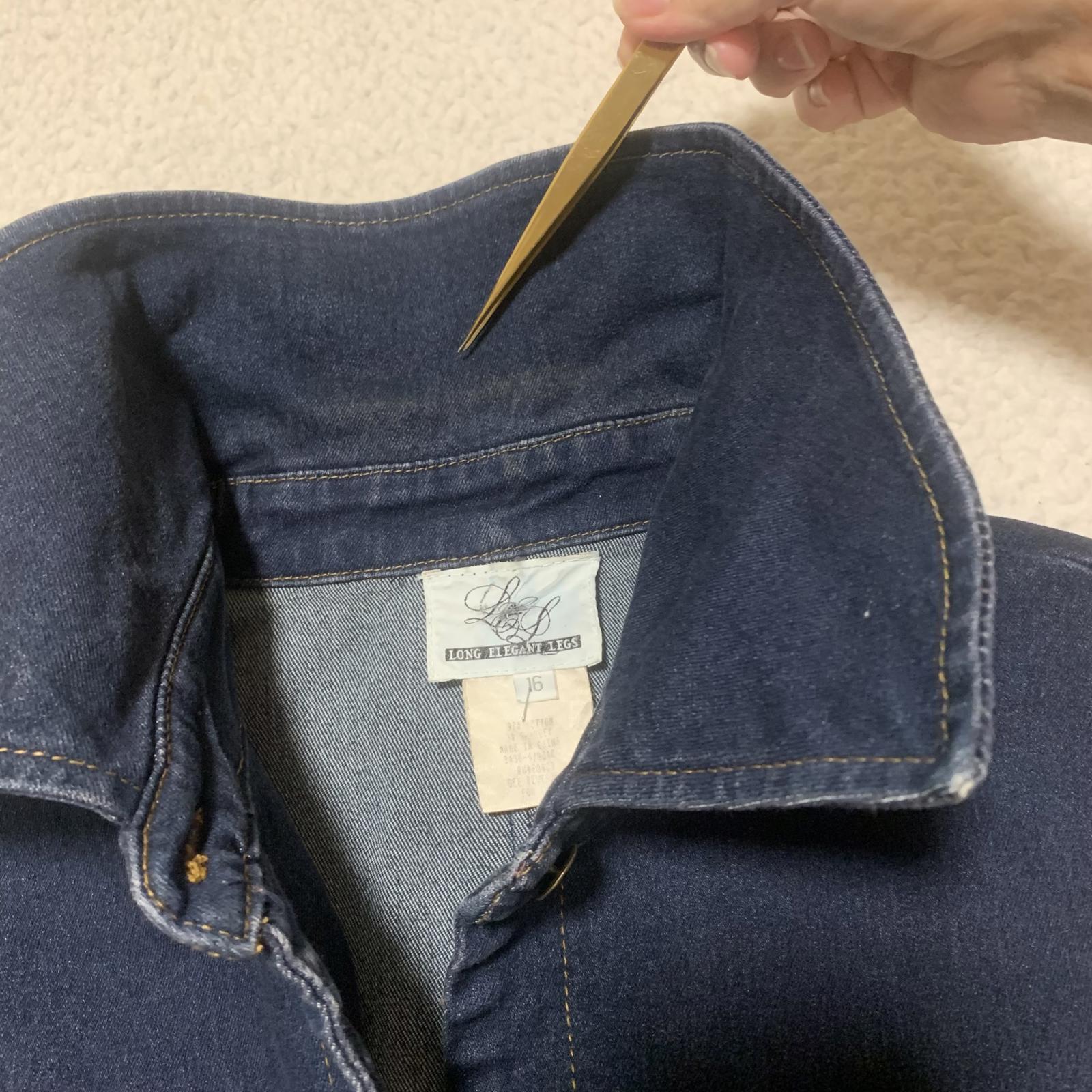 Long Elegant Legs Women's Size 16 Dark Blue Denim Button Front Sleeveless Dress