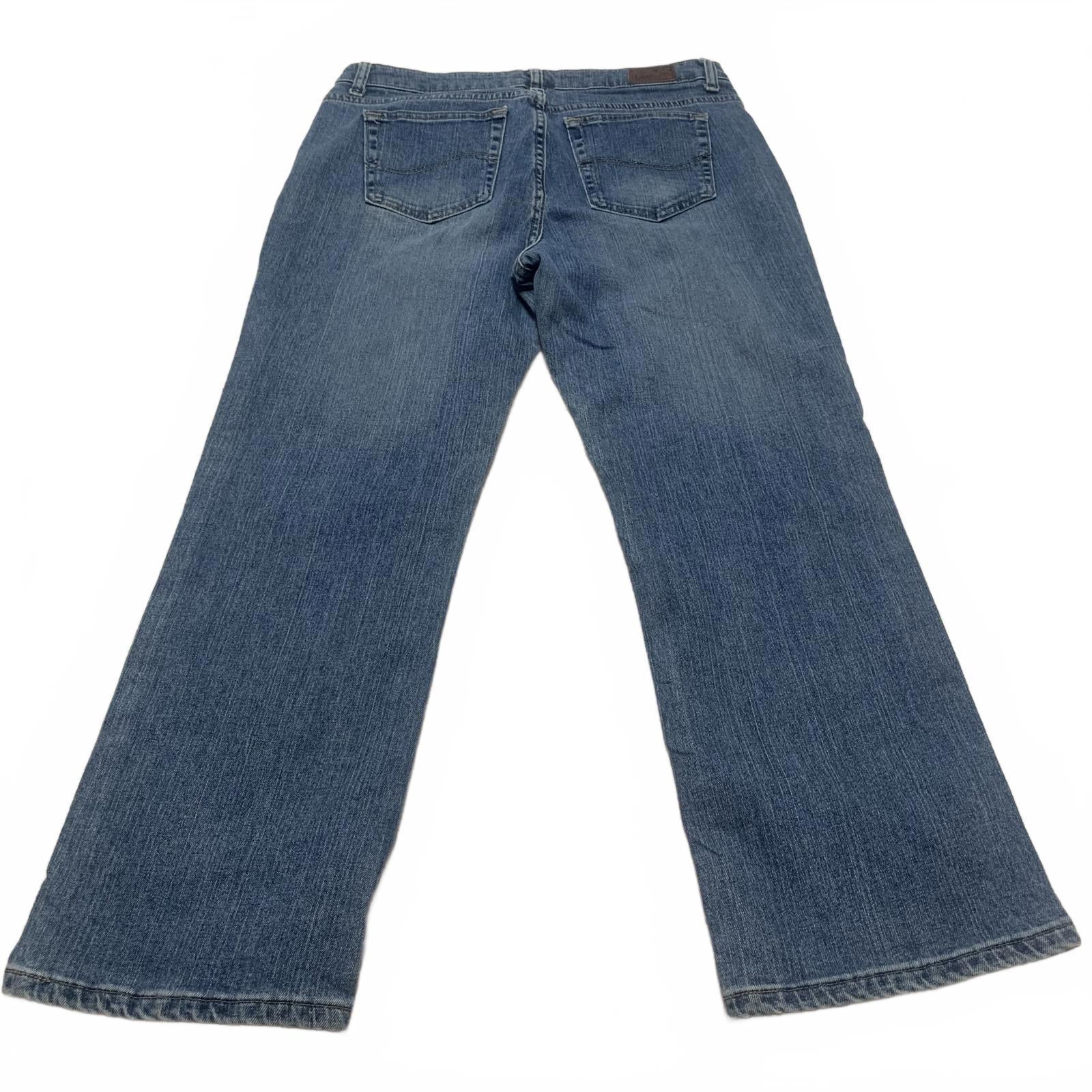 Vaqueros Lee para mujer, talla 14, lavado claro, azul, pierna recta, natural