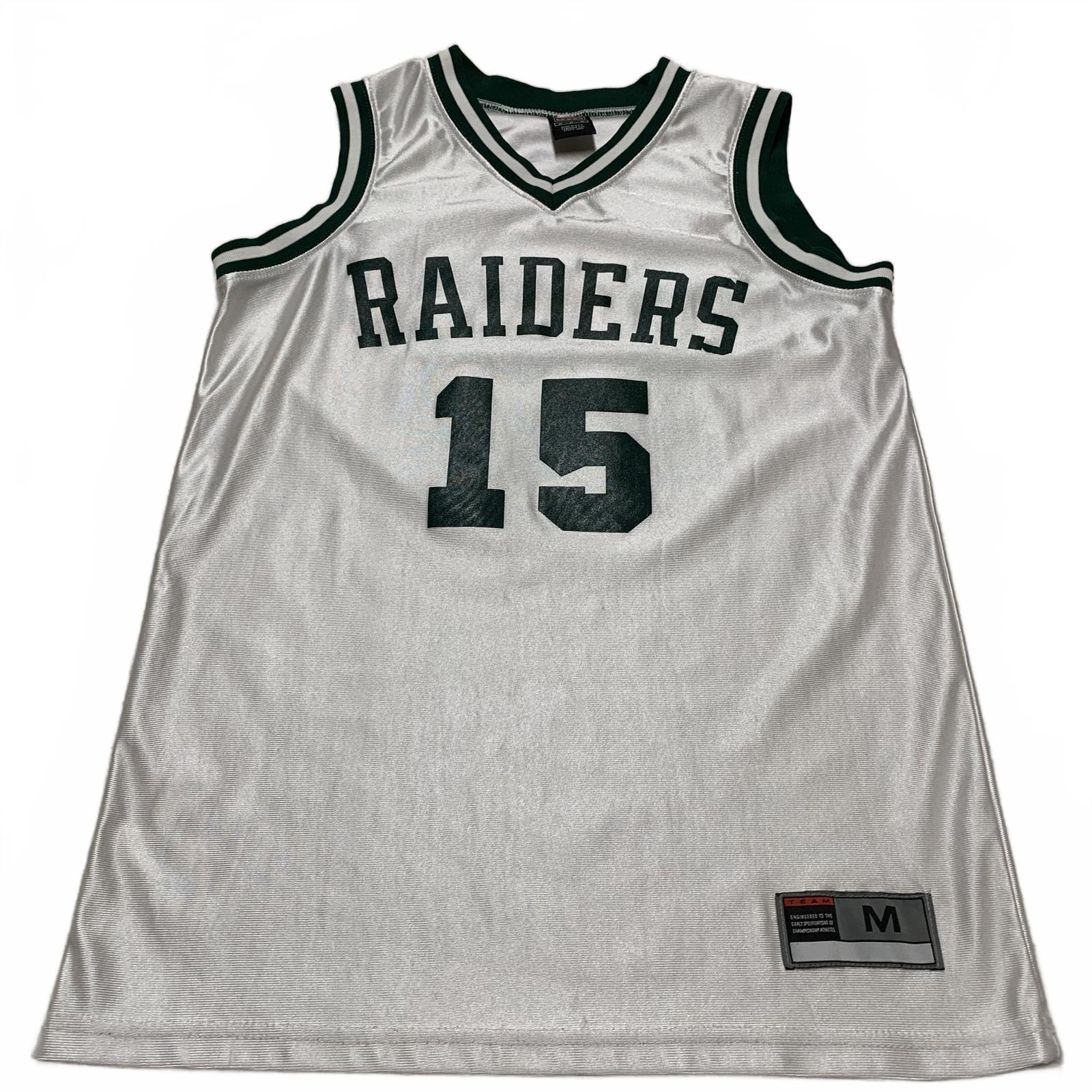 Camiseta de baloncesto vintage Nike Raiders para hombre, número 15, talla M, blanca, finales de los 90, Y2K