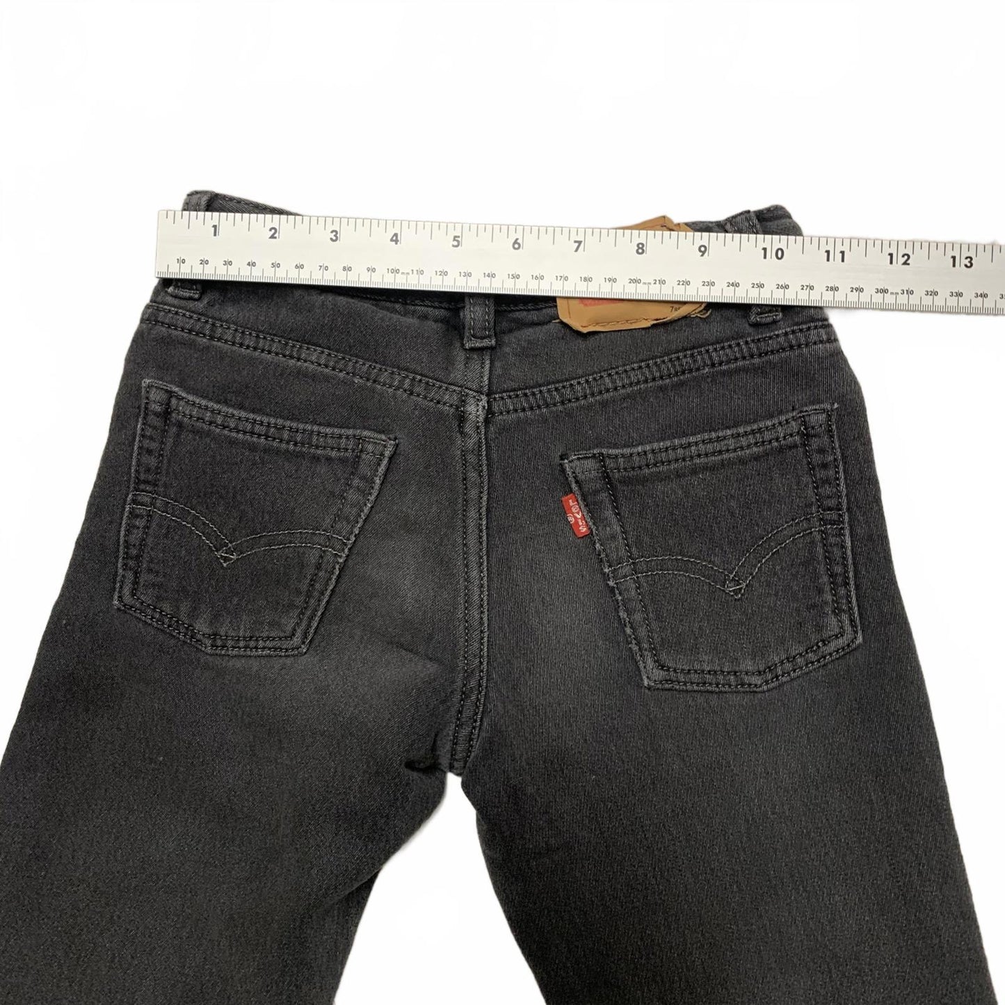 Levi's 511 Kids Size 7 Reg Gray Black Slim Fit Soft Knit Jeans W 21 x 20L Actual