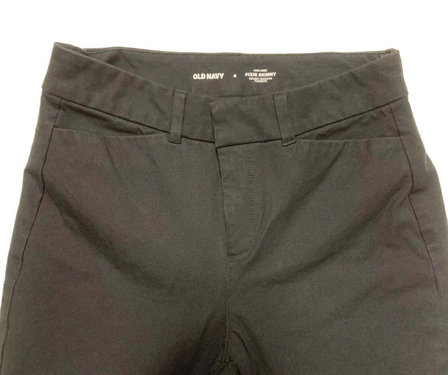 Pantalones pitillo de tiro alto negros de Old Navy para mujer, talla 4, con bolsillos