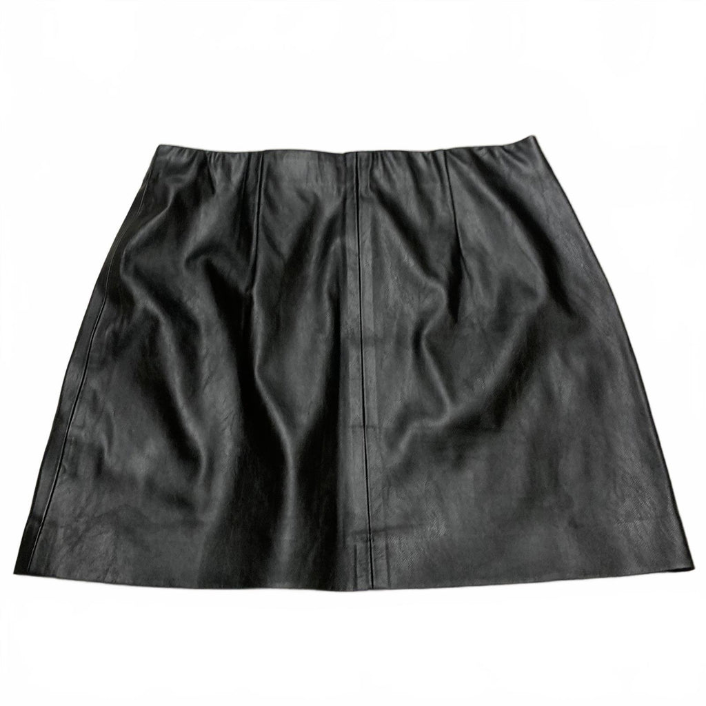 Minifalda Shinestar de piel sintética negra para mujer, talla mediana - Talla M