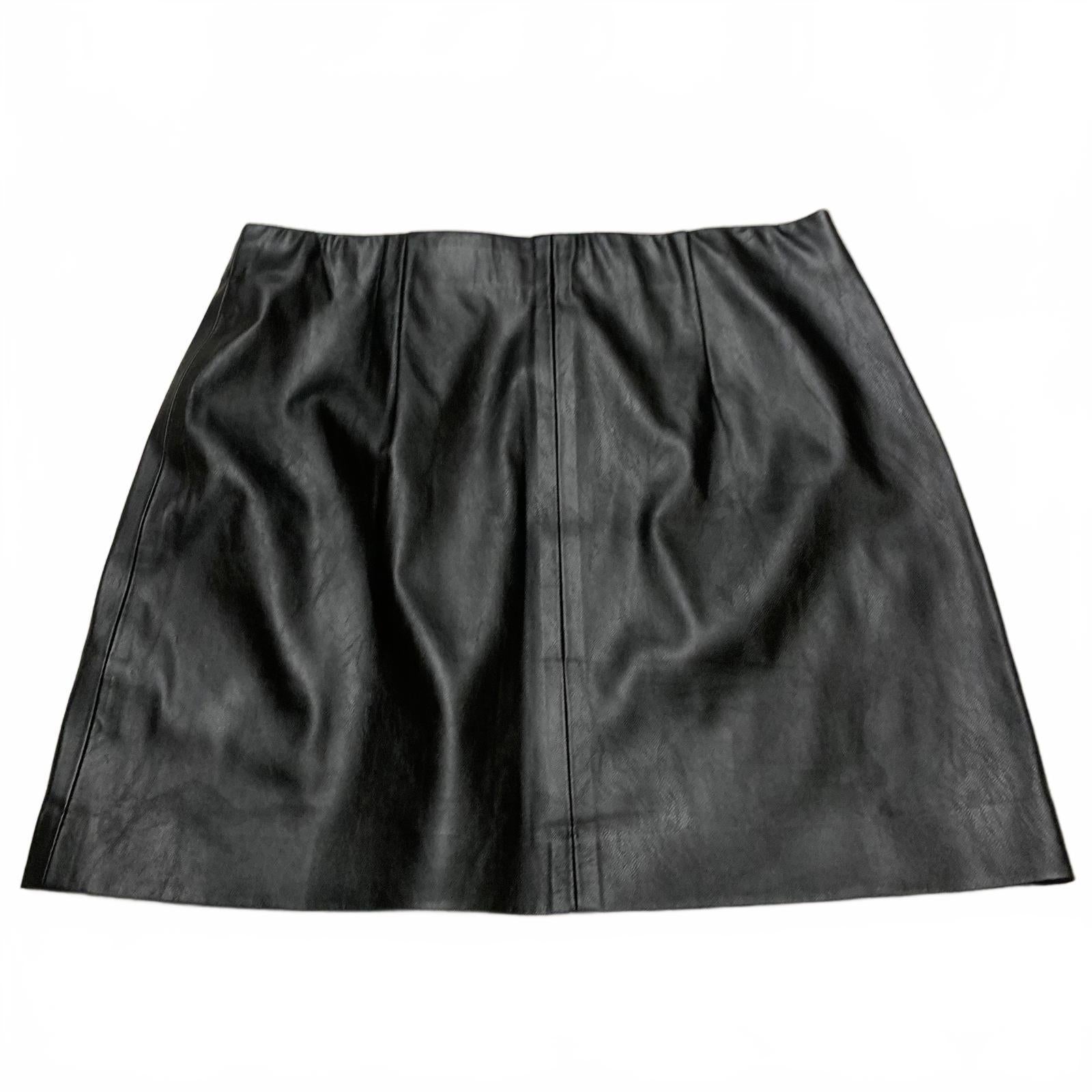 Minifalda Shinestar de piel sintética negra para mujer, talla mediana - Talla M